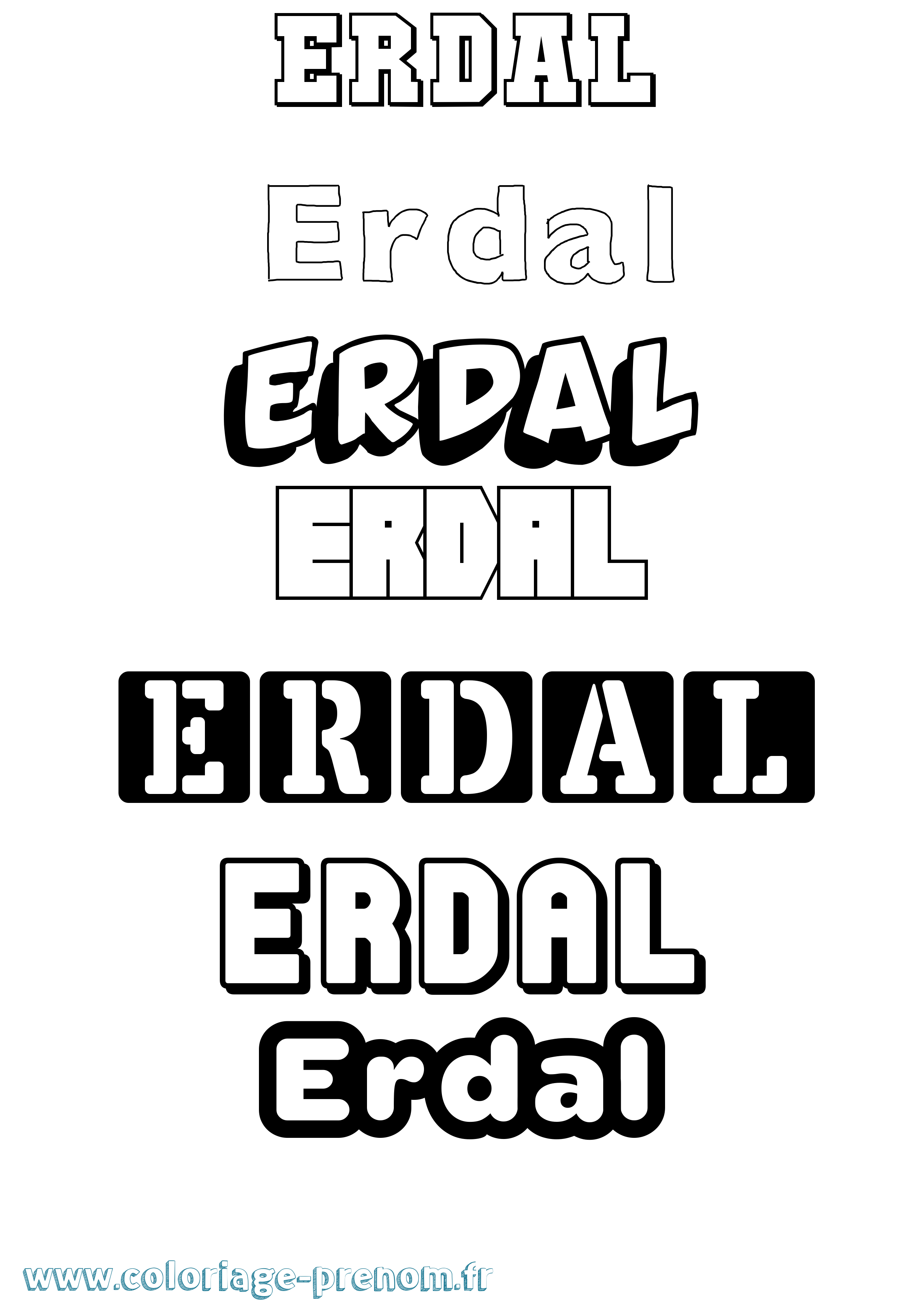 Coloriage Erdal Simple Coloriage prénom Erdal Simple