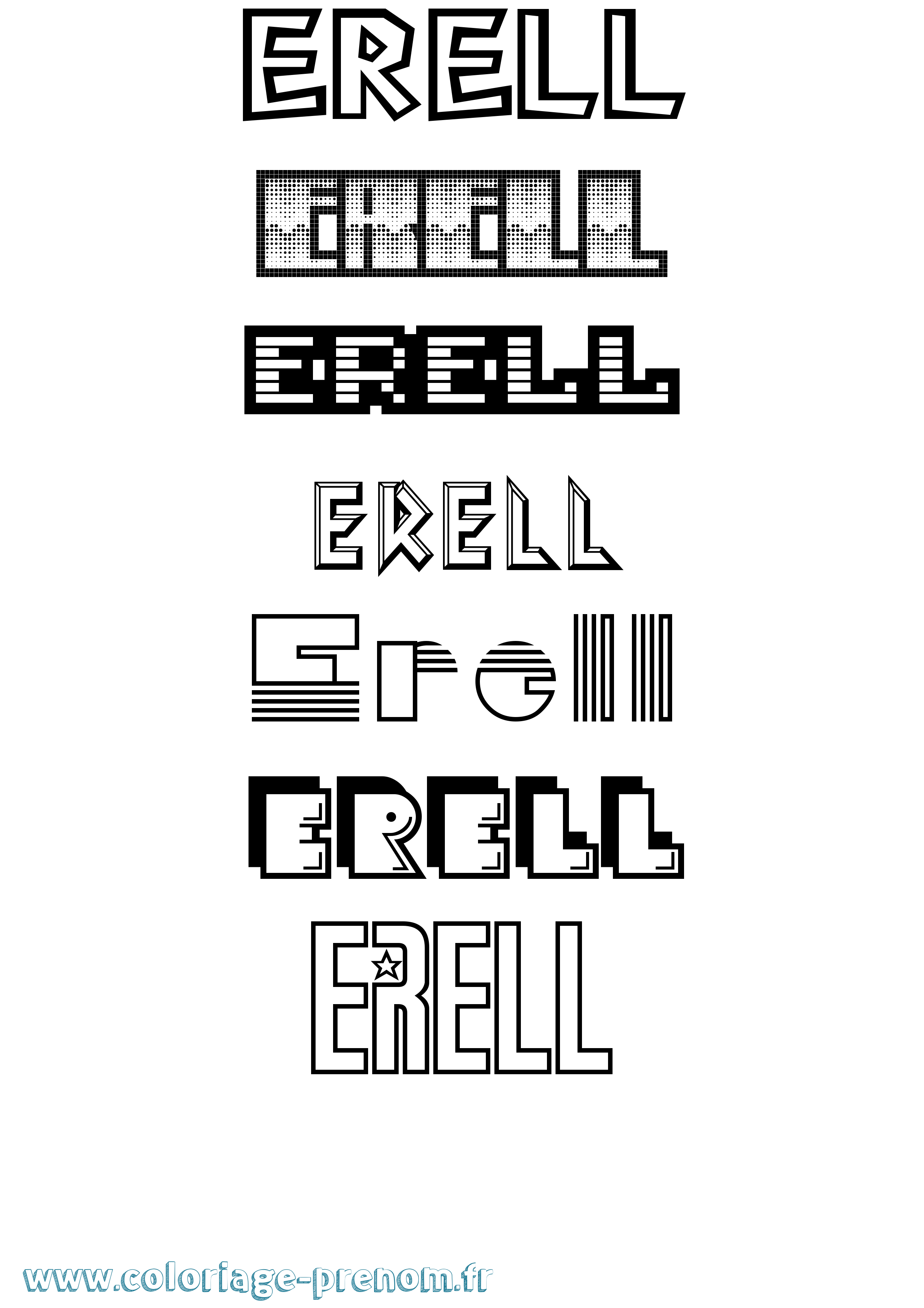 Coloriage Erell Jeux Vidéos Coloriage prénom Erell Jeux Vidéos