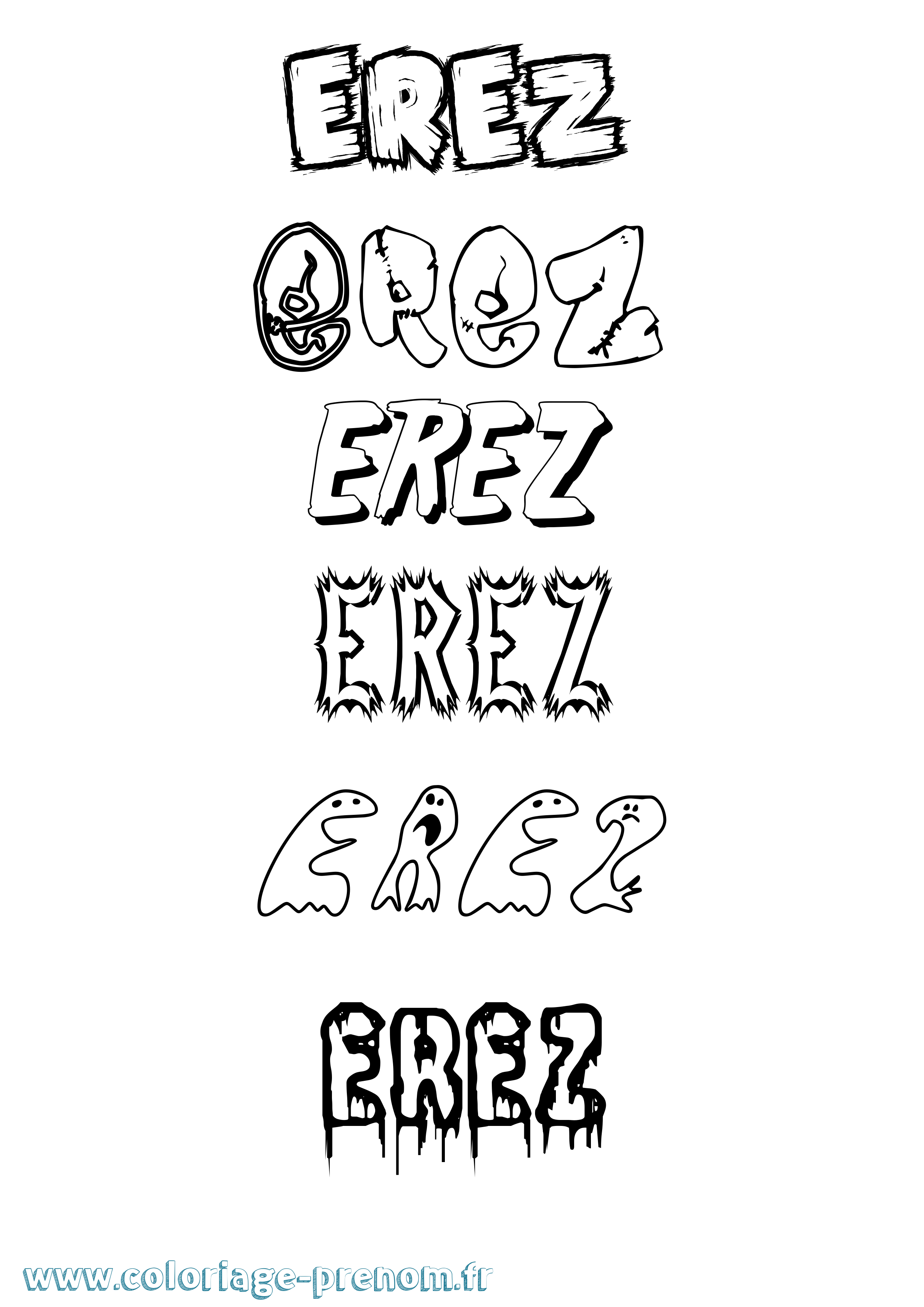 Coloriage Erez Frisson Coloriage prénom Erez Frisson