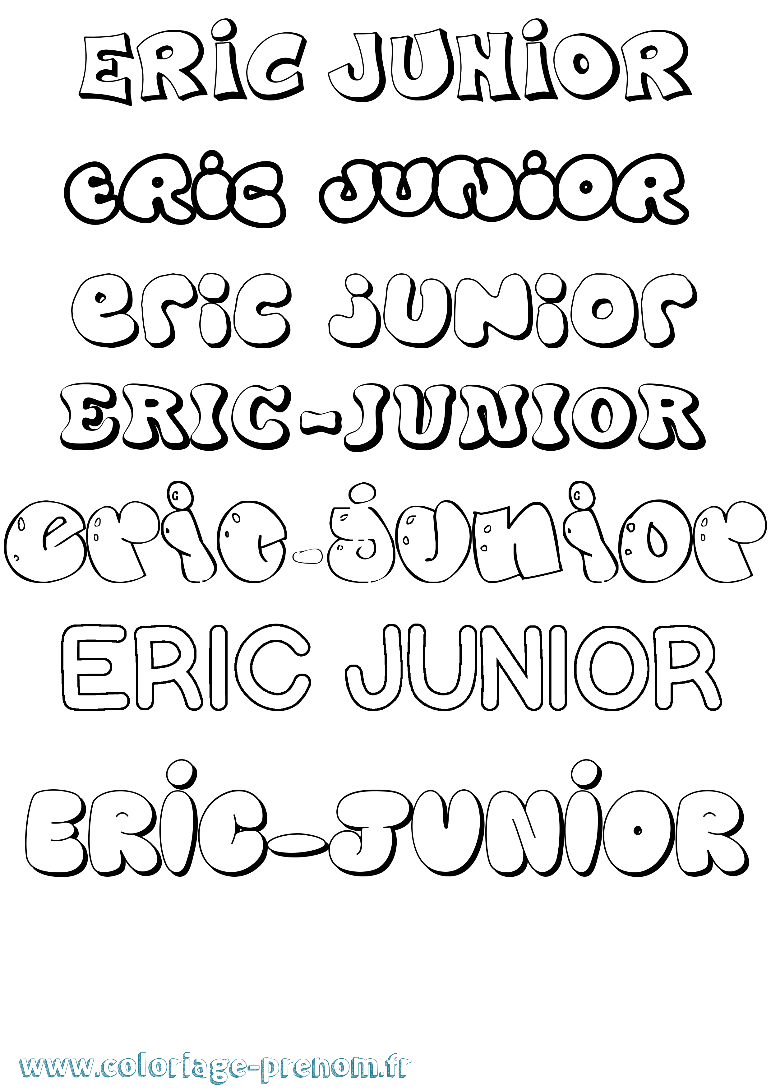 Coloriage Eric-Junior Bubble Coloriage prénom Eric-Junior Bubble