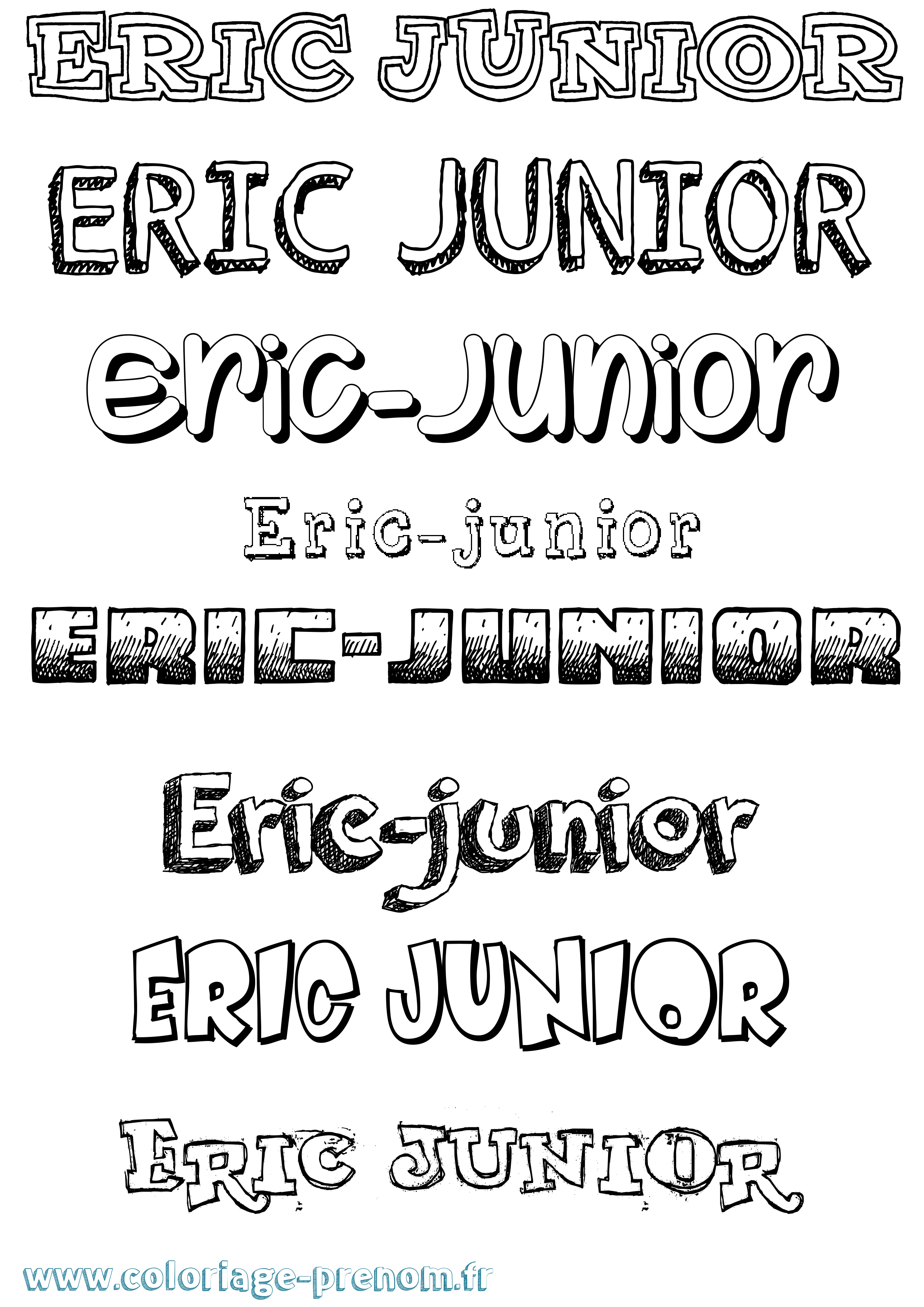 Coloriage Eric-Junior Dessiné Coloriage prénom Eric-Junior Dessiné