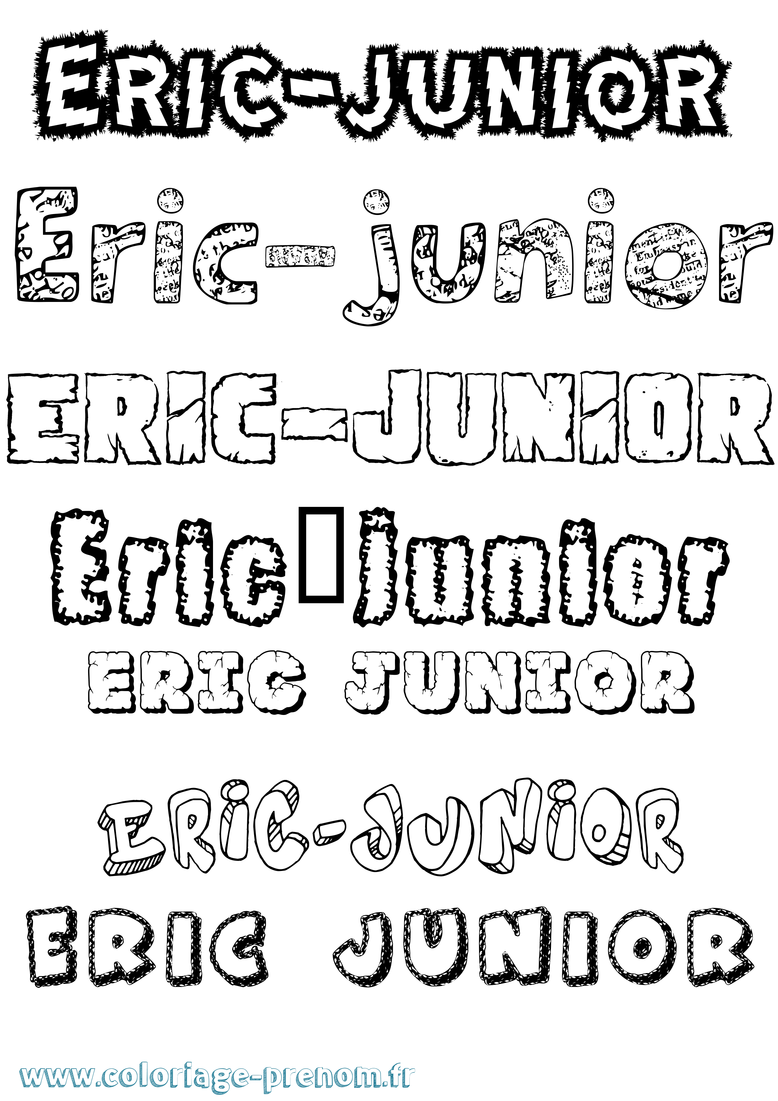 Coloriage Eric-Junior Destructuré Coloriage prénom Eric-Junior Destructuré