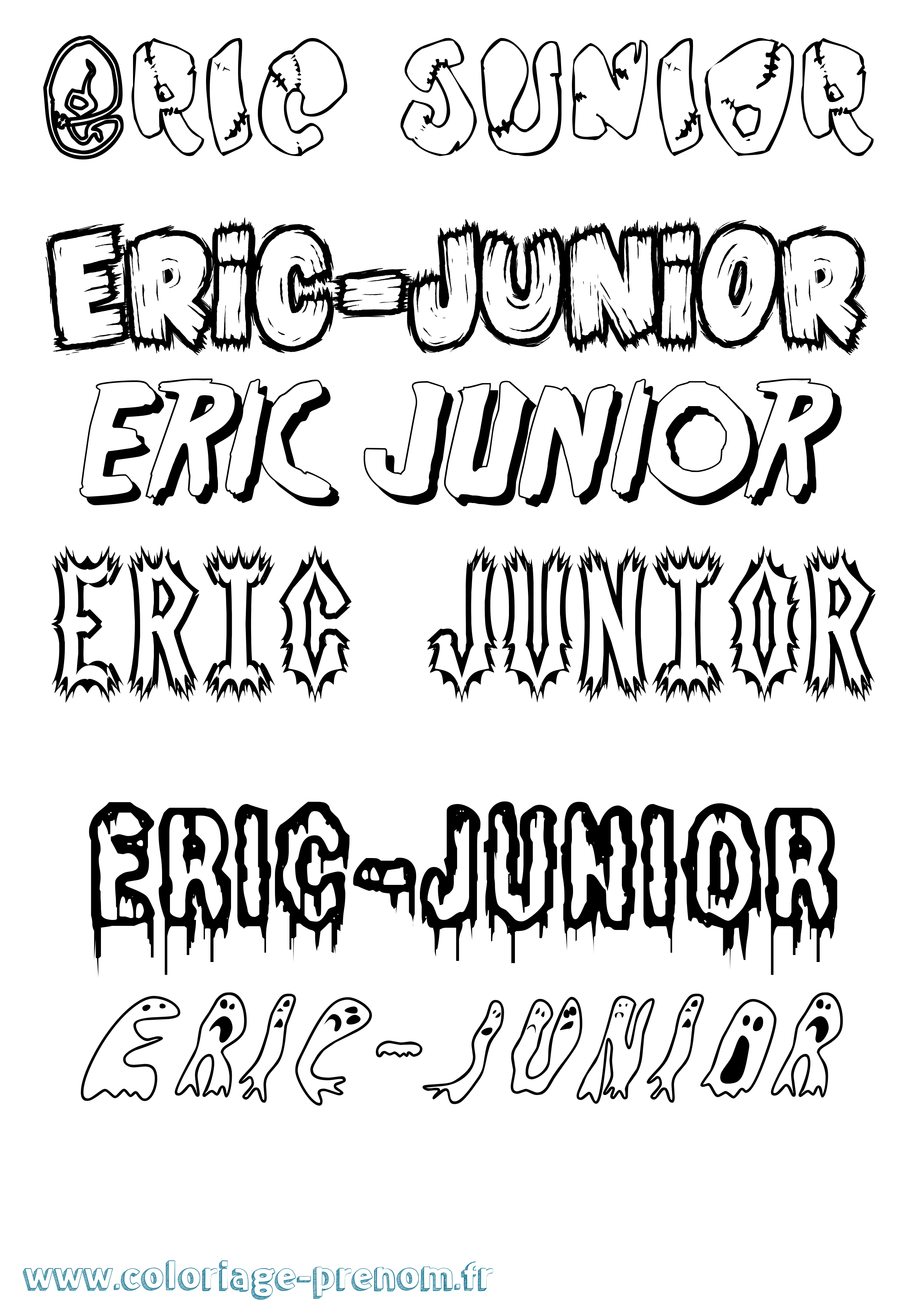 Coloriage Eric-Junior Frisson Coloriage prénom Eric-Junior Frisson