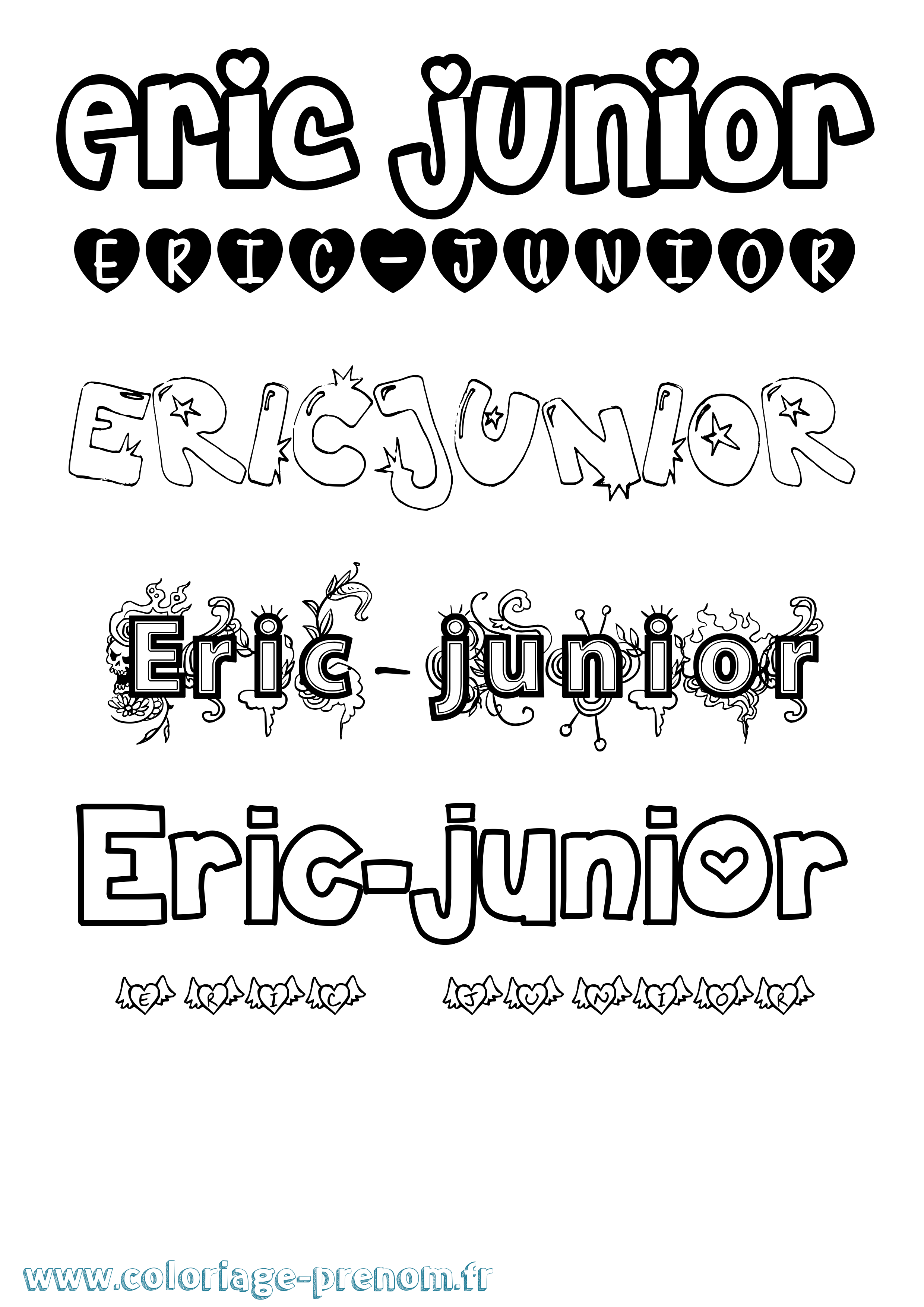 Coloriage Eric-Junior Girly Coloriage prénom Eric-Junior Girly