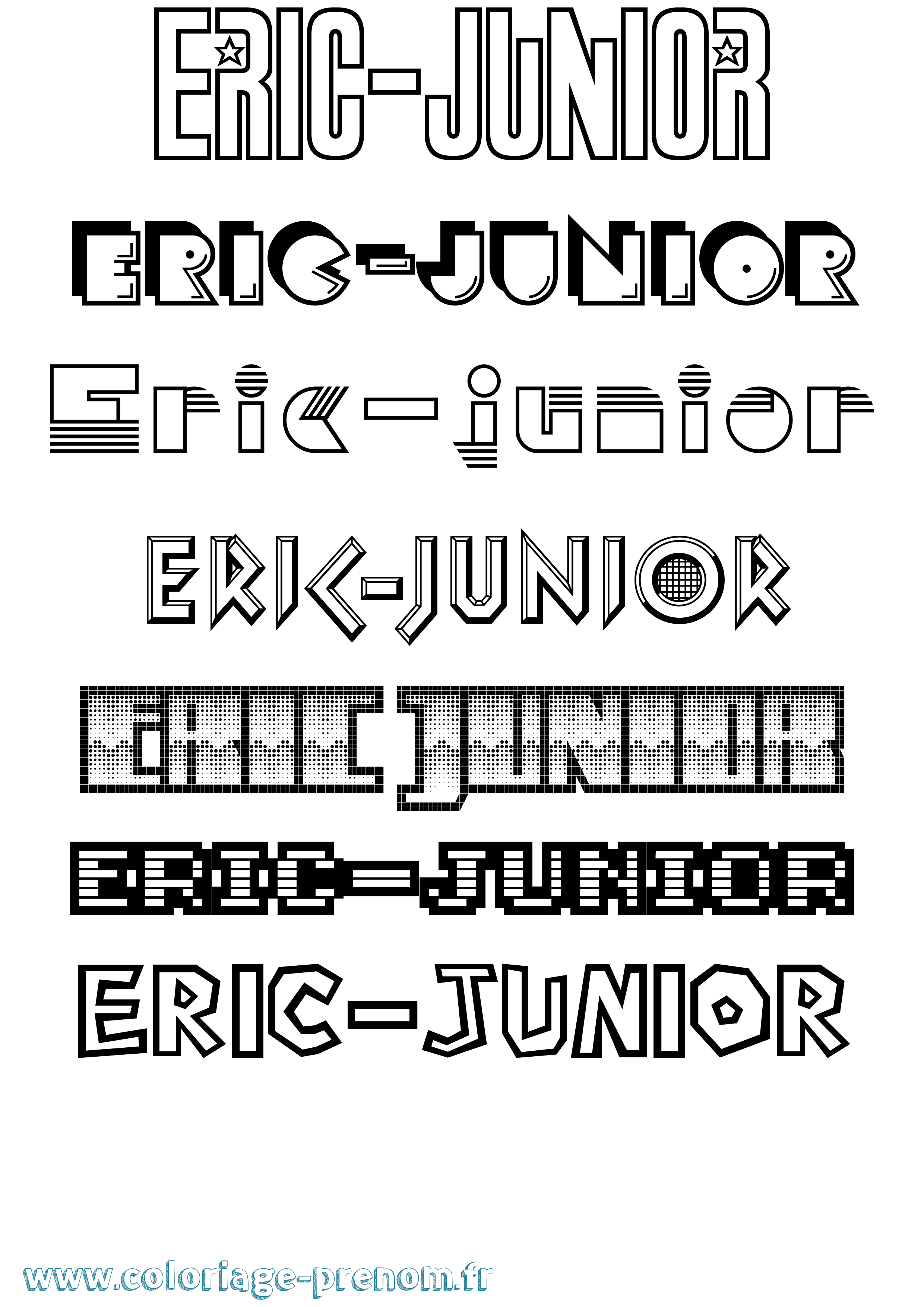 Coloriage Eric-Junior Jeux Vidéos Coloriage prénom Eric-Junior Jeux Vidéos