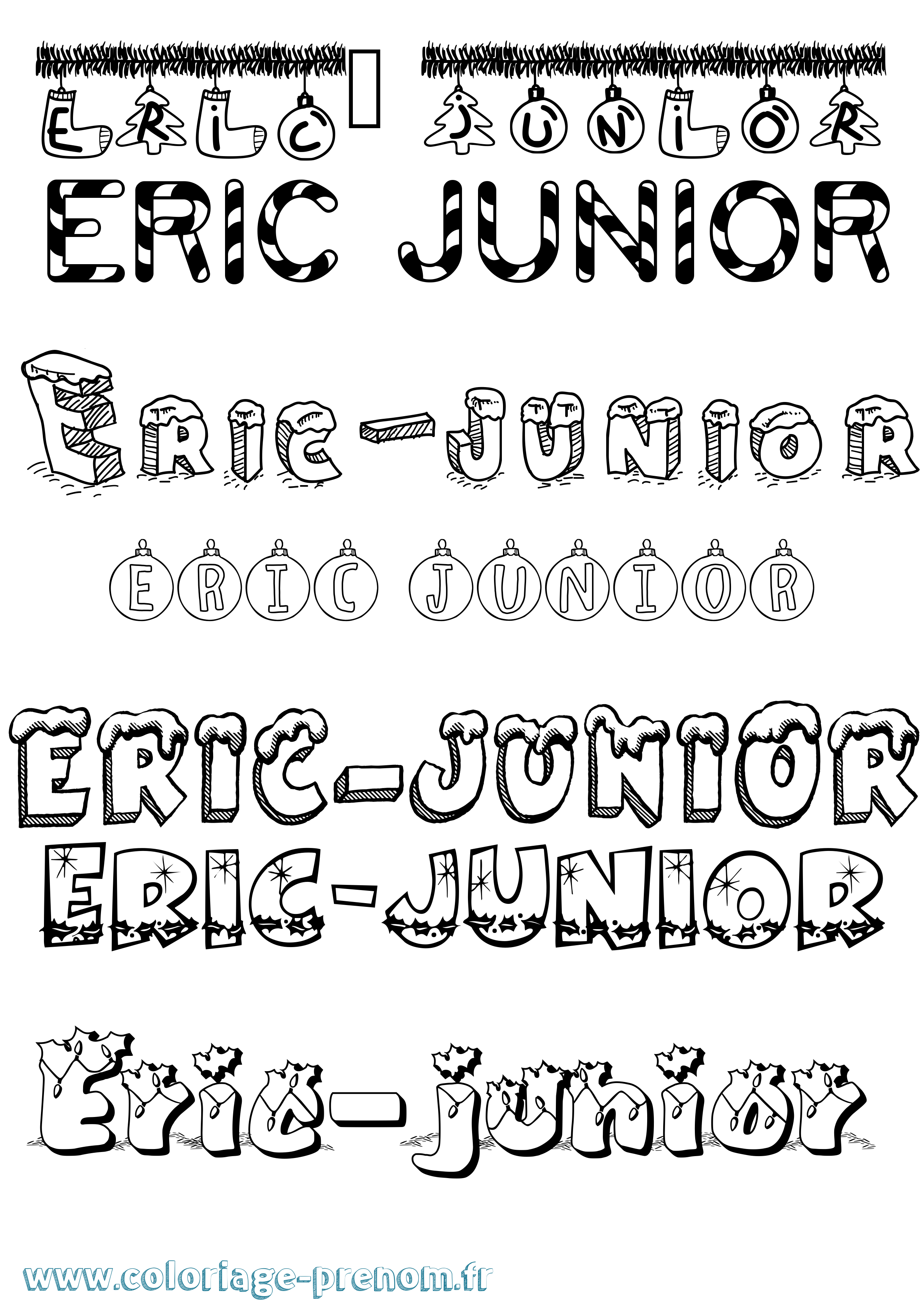 Coloriage Eric-Junior Noël Coloriage prénom Eric-Junior Noël