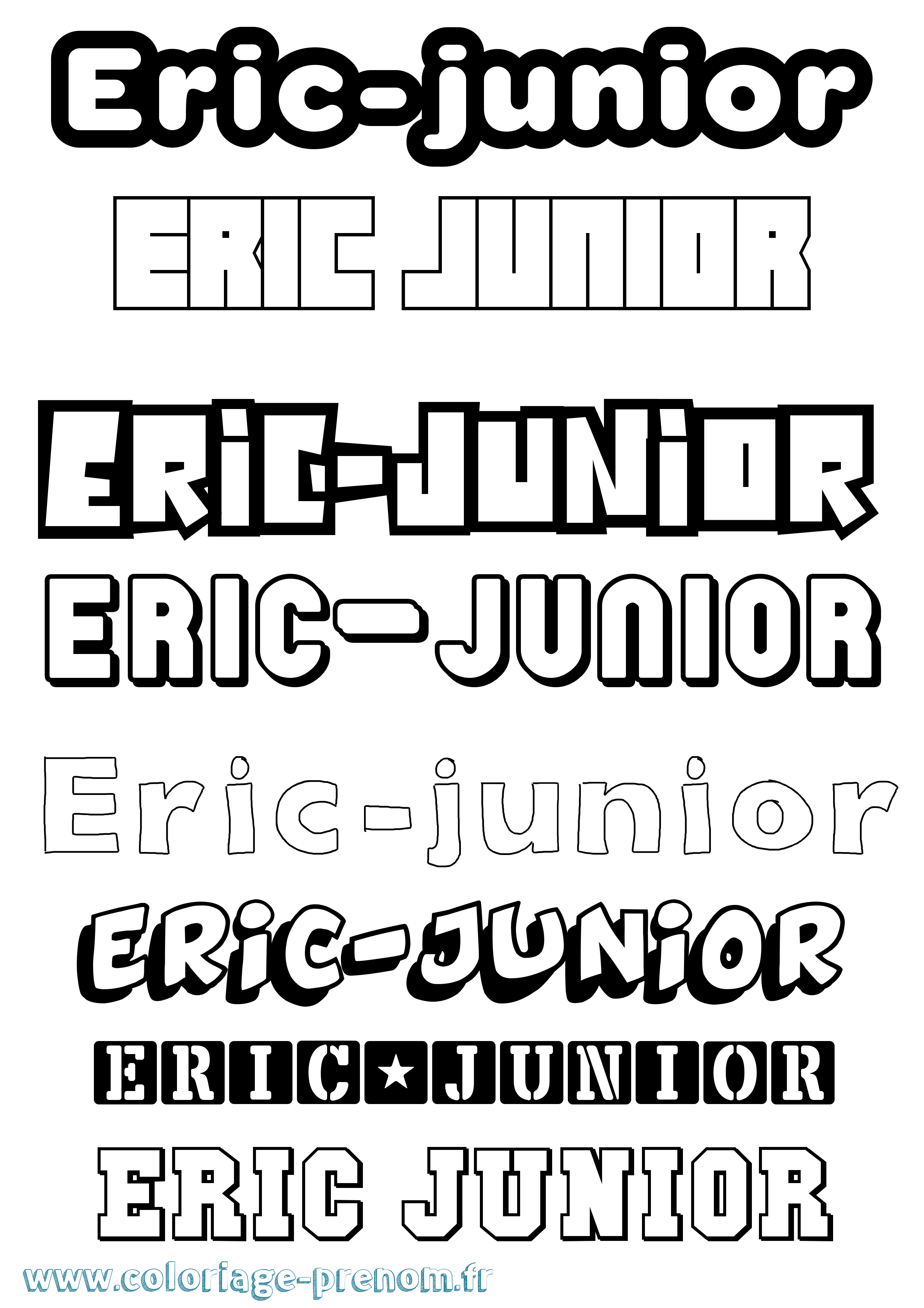 Coloriage Eric-Junior Simple Coloriage prénom Eric-Junior Simple