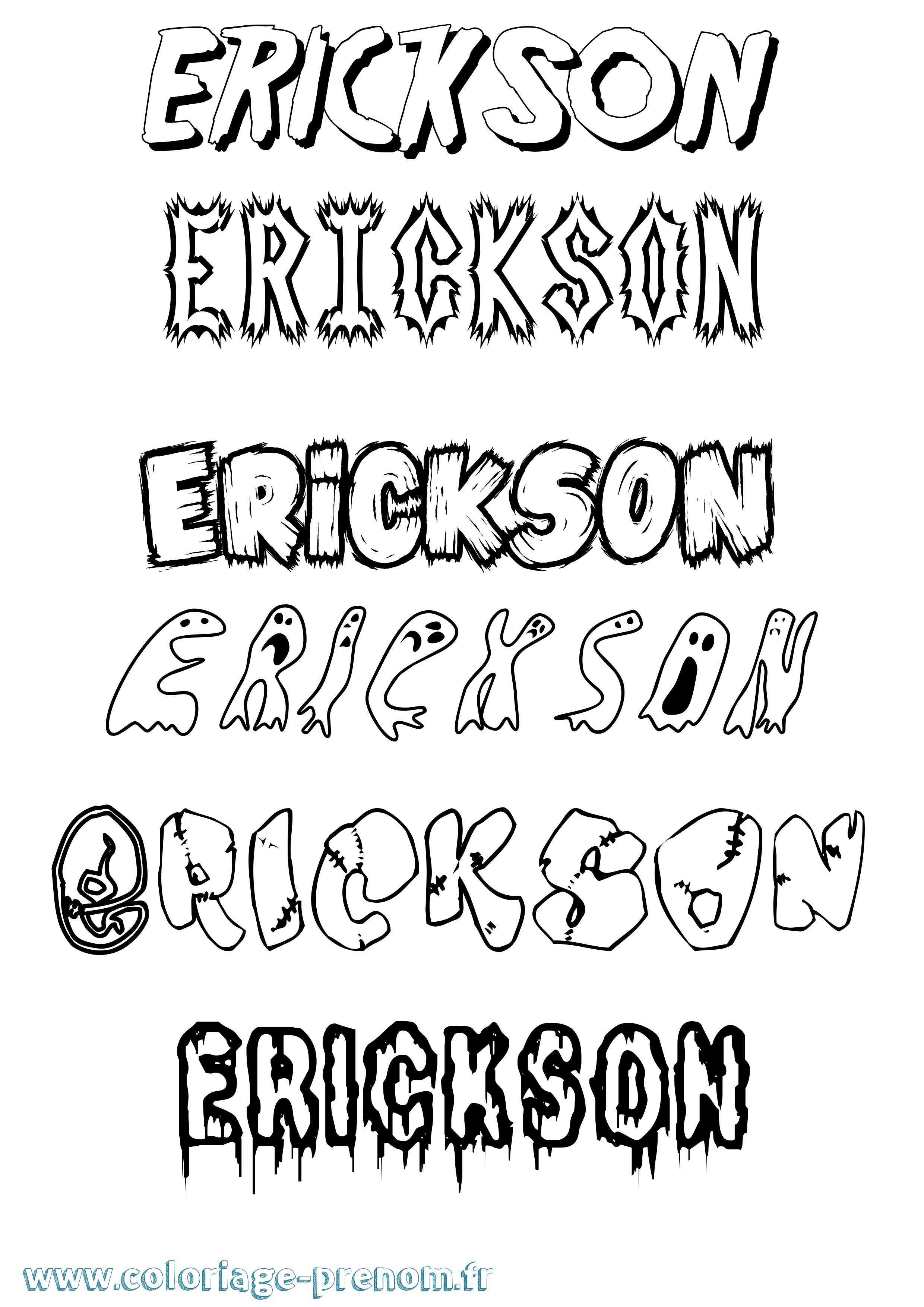 Coloriage Erickson Frisson Coloriage prénom Erickson Frisson