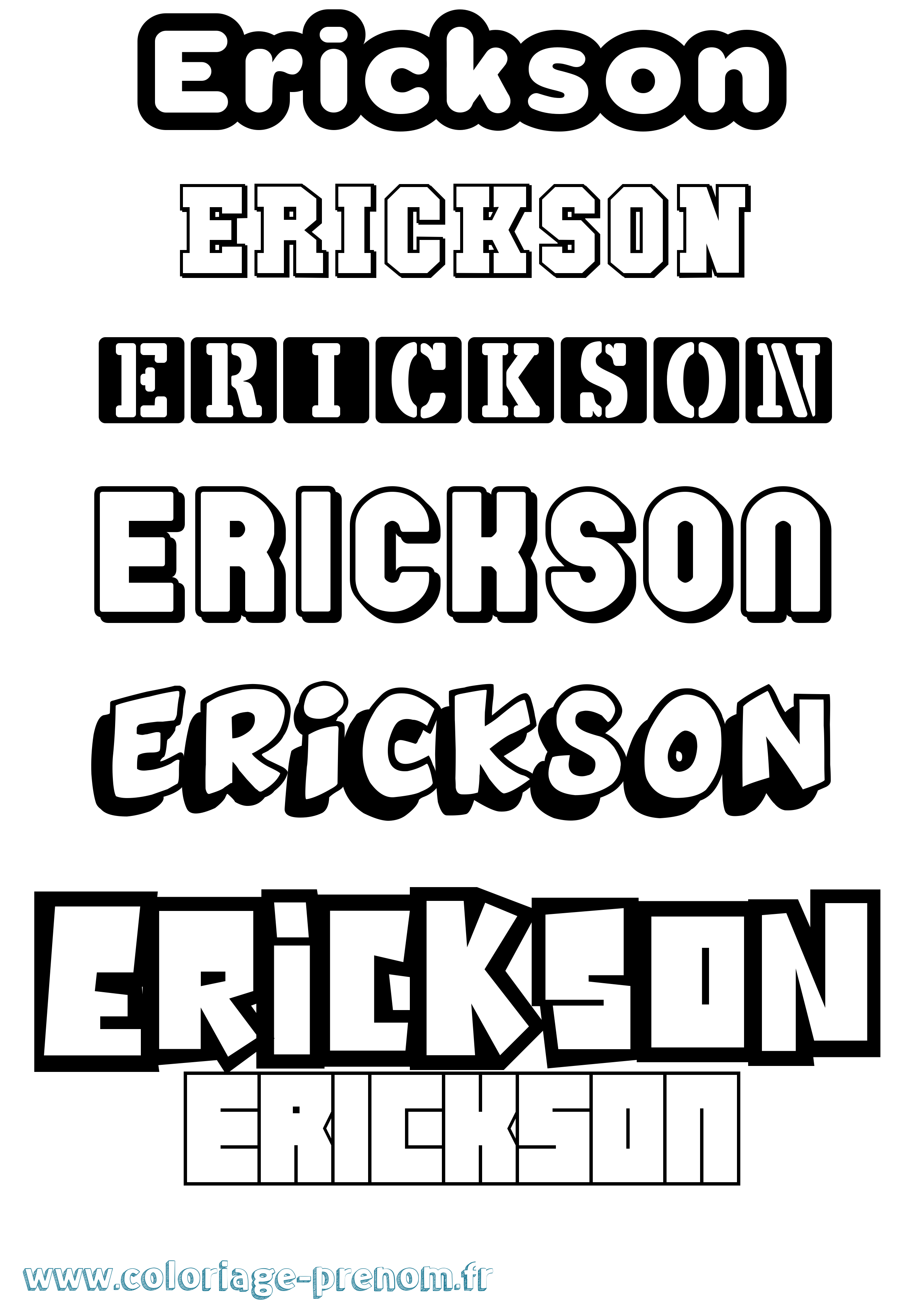 Coloriage Erickson Simple Coloriage prénom Erickson Simple