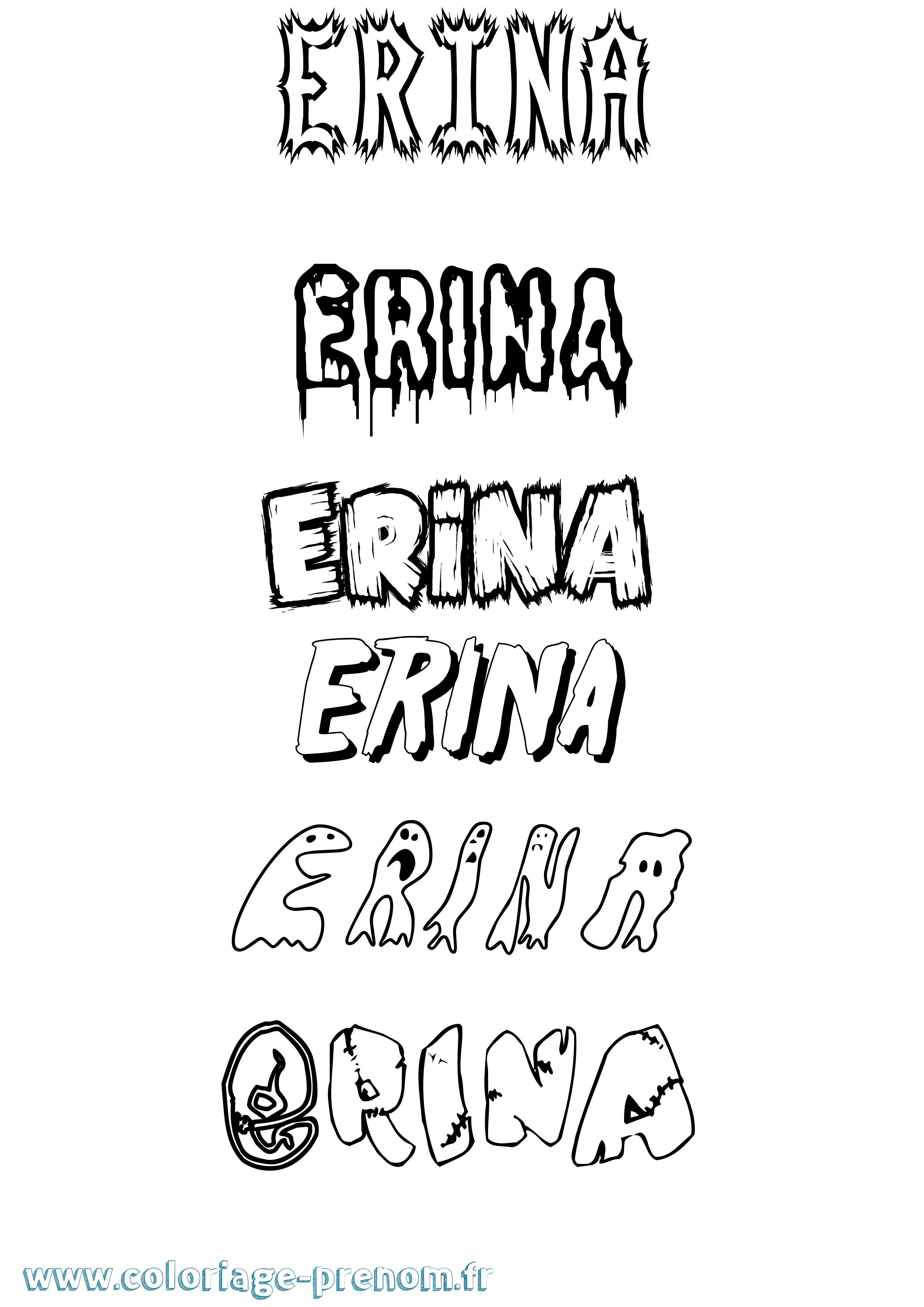 Coloriage Erina Frisson Coloriage prénom Erina Frisson
