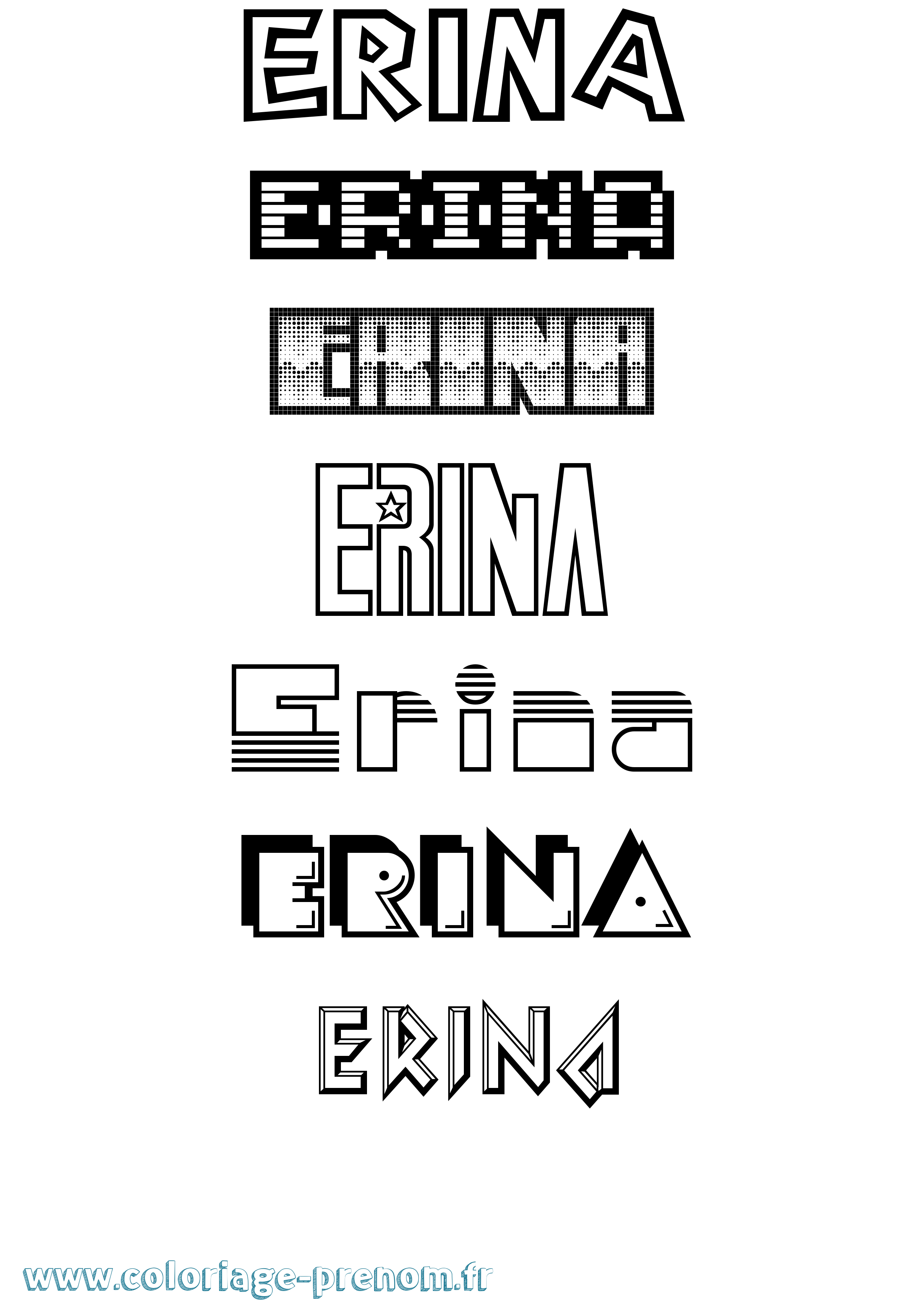 Coloriage Erina Jeux Vidéos Coloriage prénom Erina Jeux Vidéos