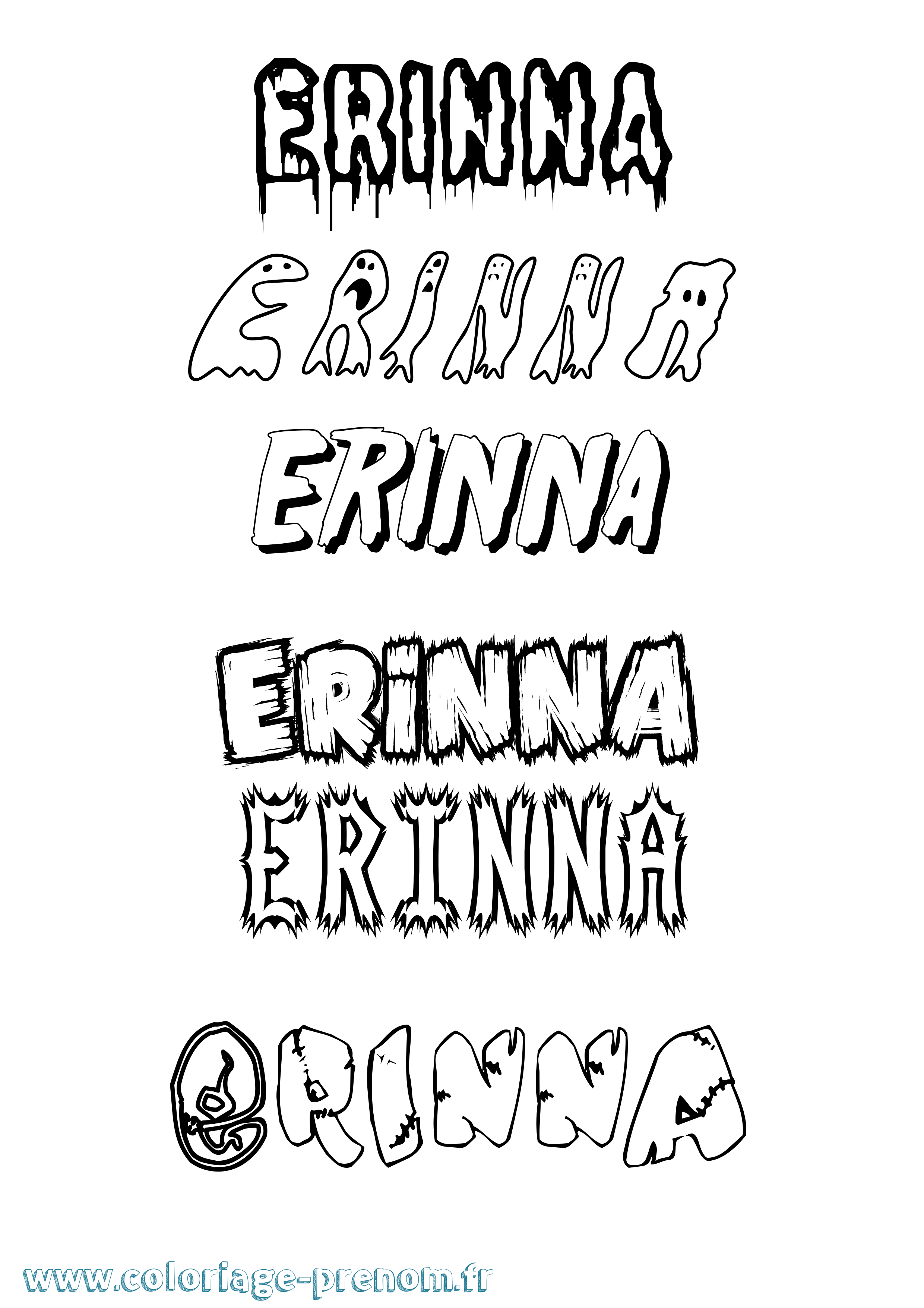 Coloriage Erinna Frisson Coloriage prénom Erinna Frisson