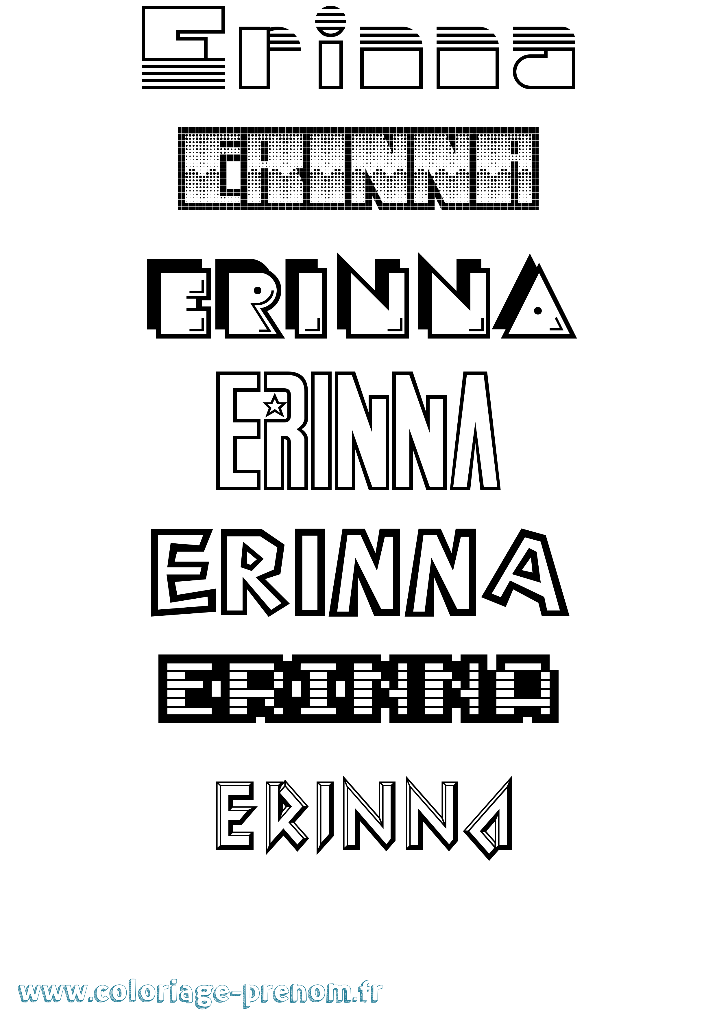 Coloriage Erinna Jeux Vidéos Coloriage prénom Erinna Jeux Vidéos