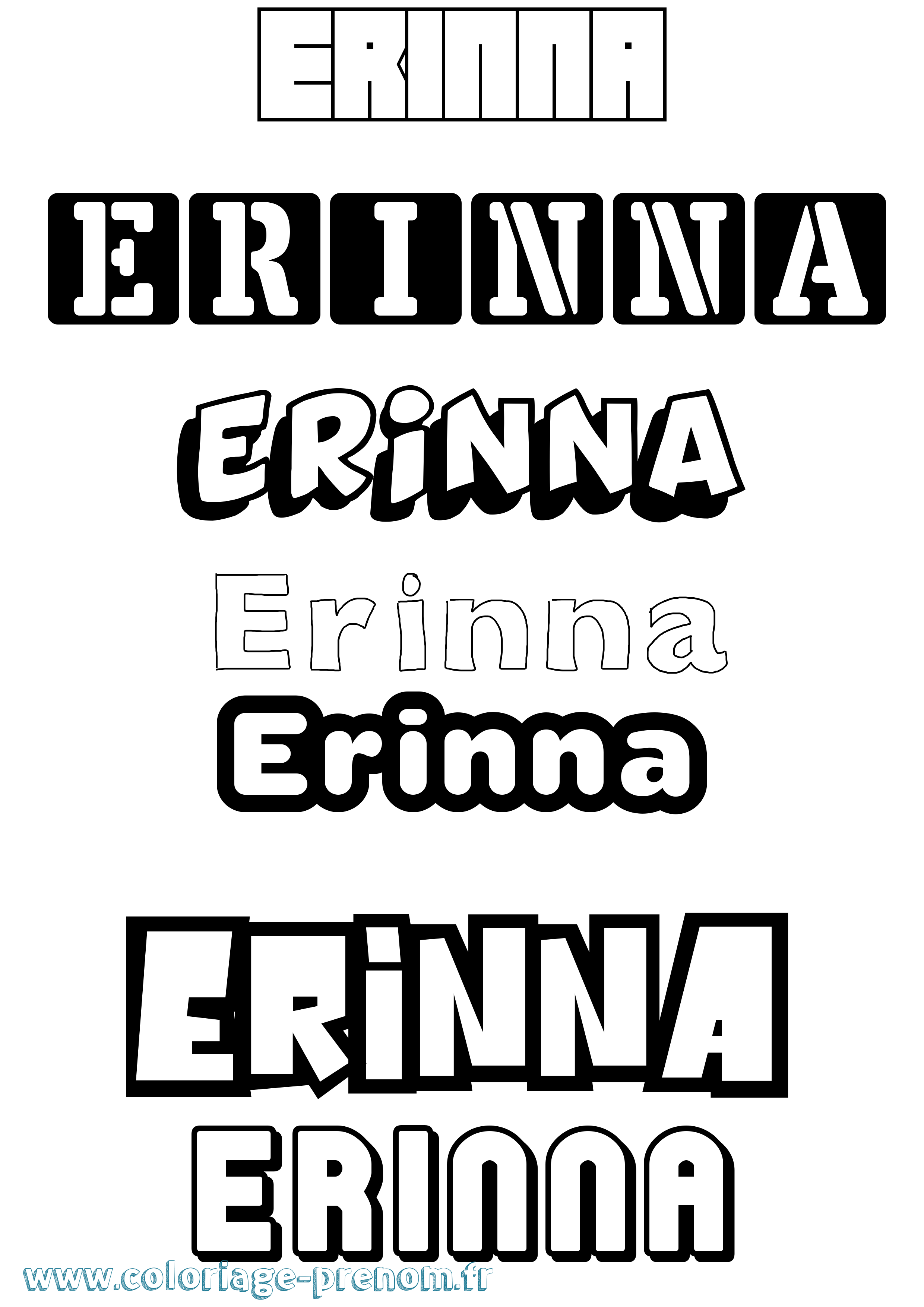 Coloriage Erinna Simple Coloriage prénom Erinna Simple