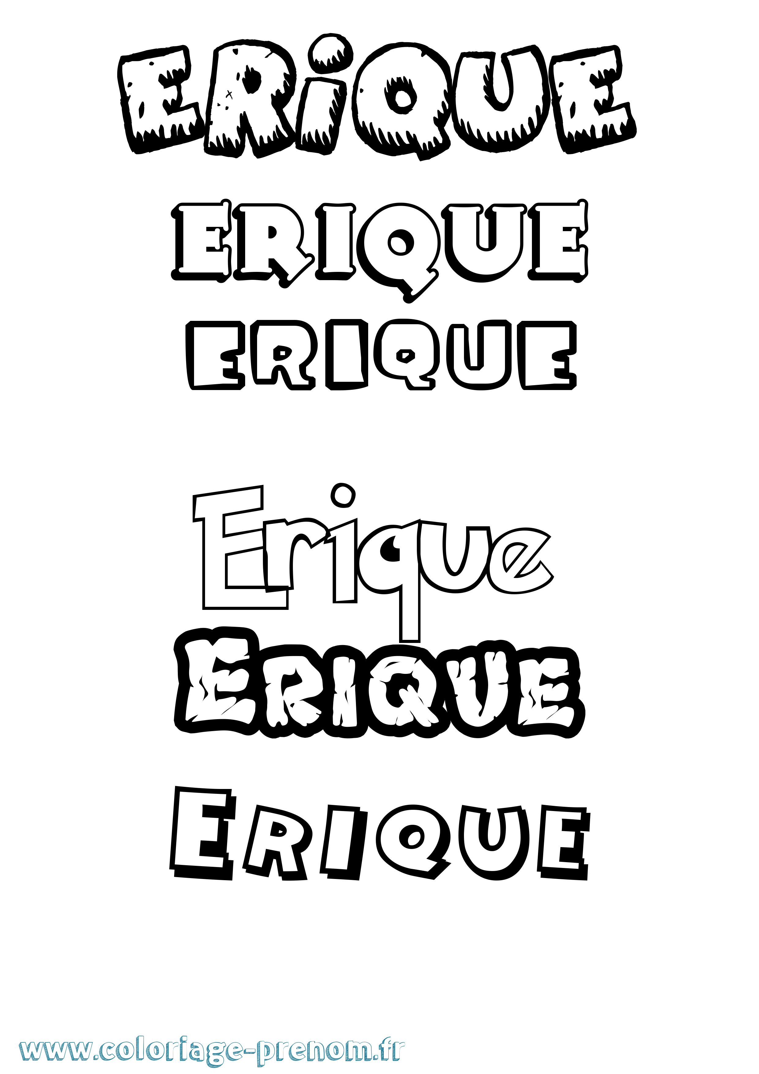 Coloriage Erique Dessin Animé Coloriage prénom Erique Dessin Animé
