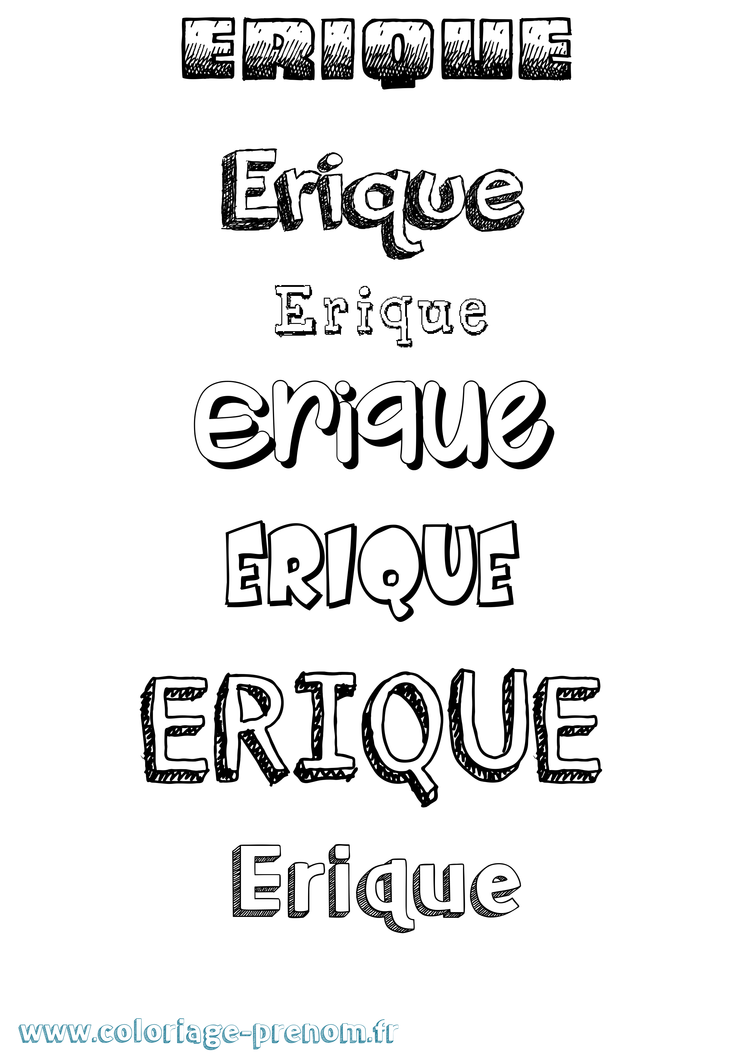 Coloriage Erique Dessiné Coloriage prénom Erique Dessiné
