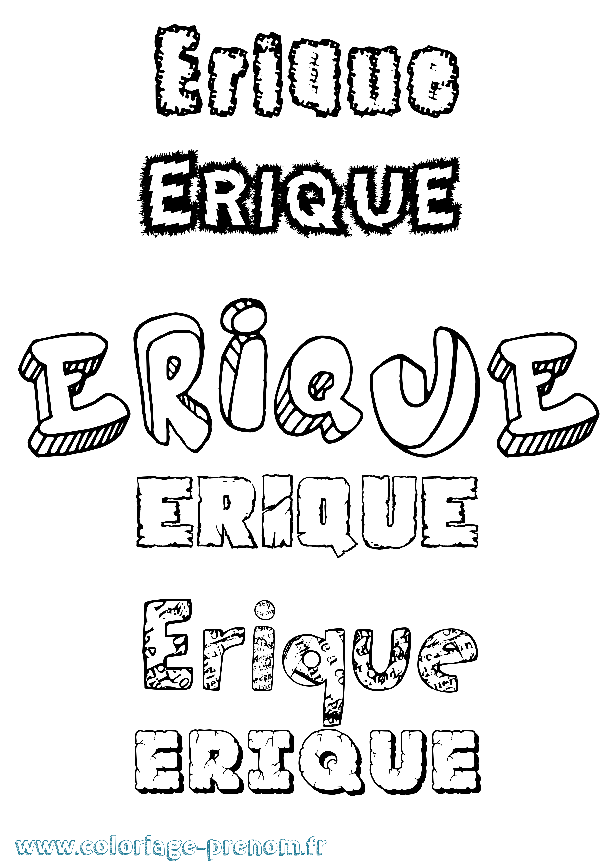 Coloriage Erique Destructuré Coloriage prénom Erique Destructuré