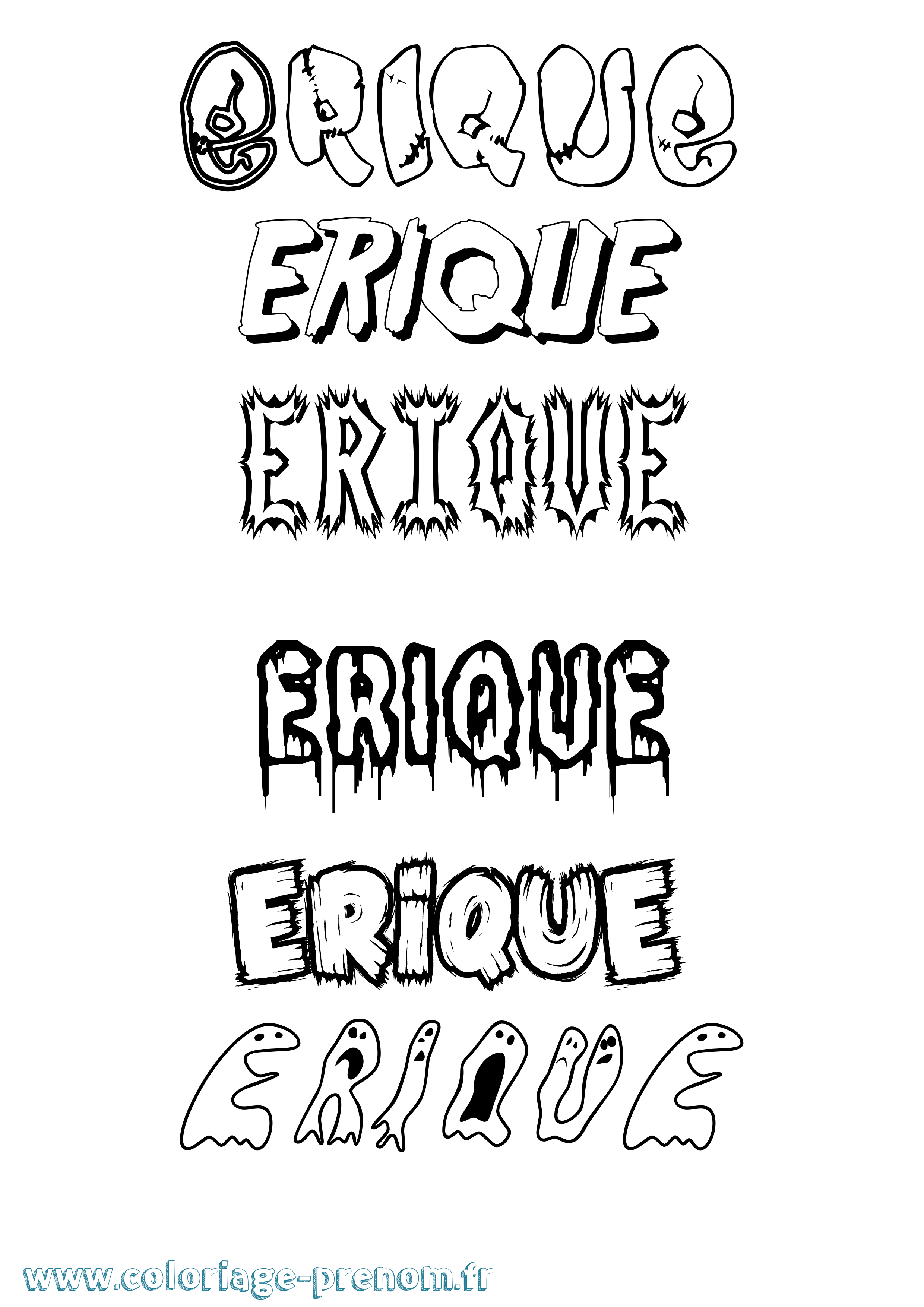Coloriage Erique Frisson Coloriage prénom Erique Frisson