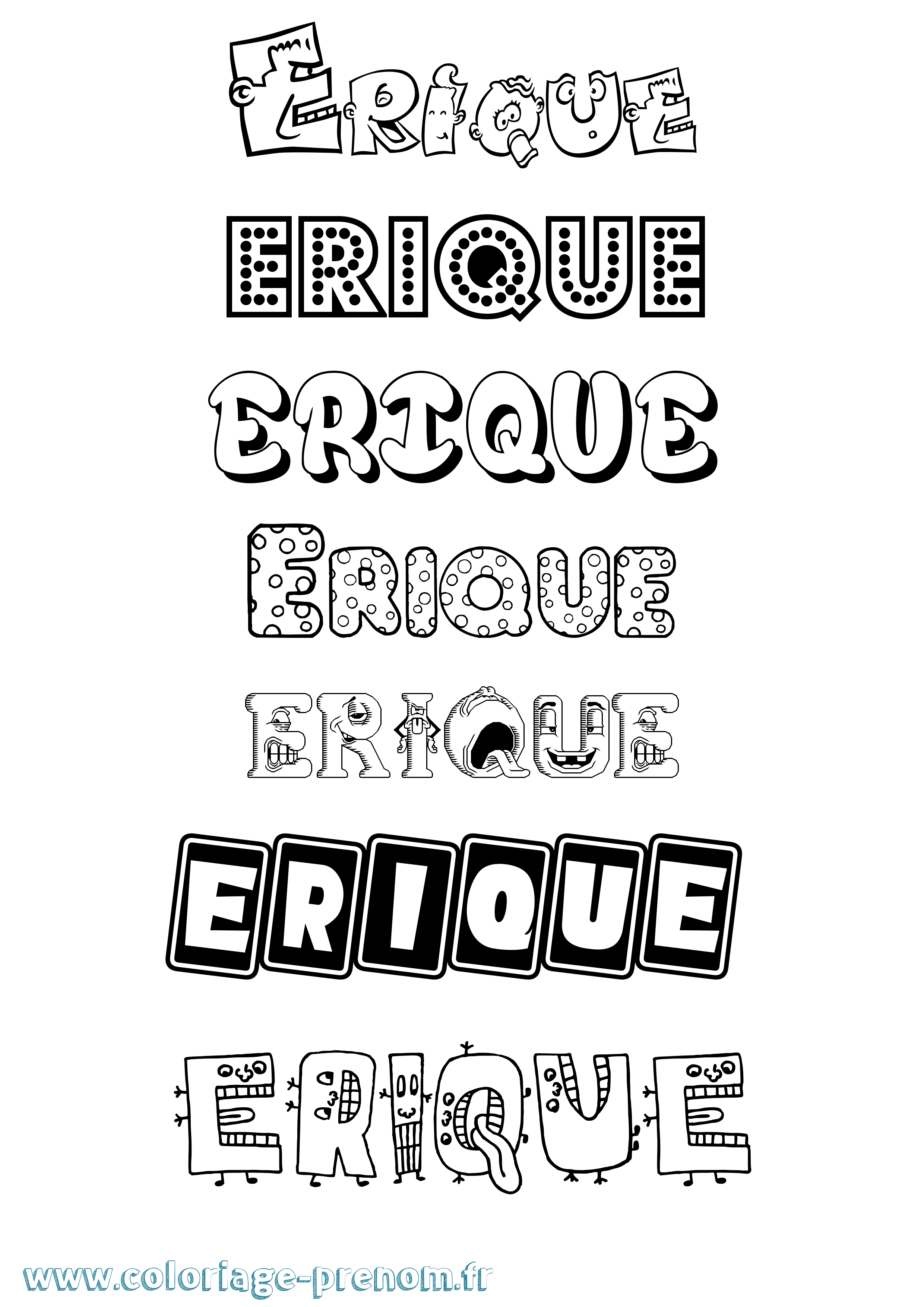 Coloriage Erique Fun Coloriage prénom Erique Fun
