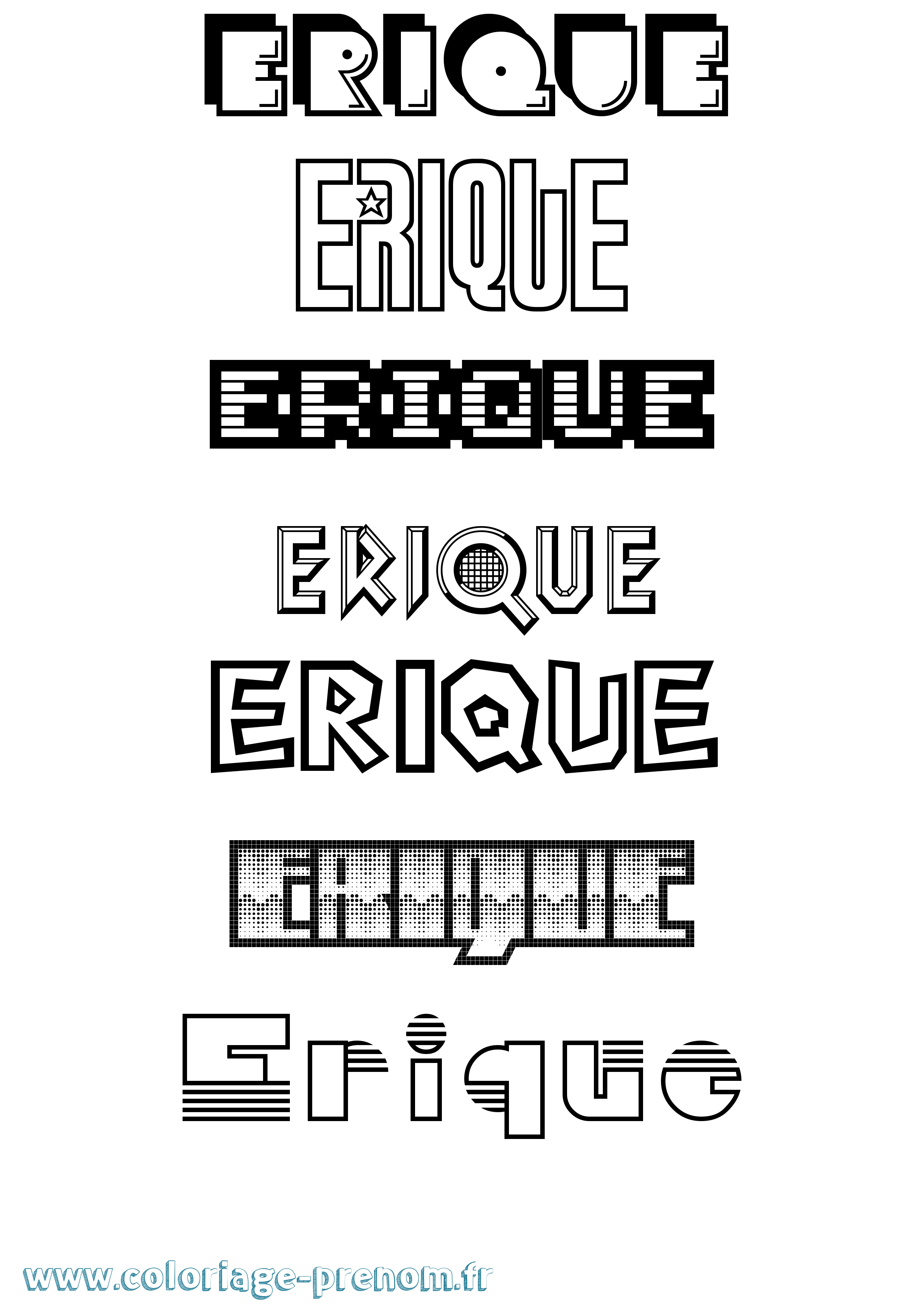 Coloriage Erique Jeux Vidéos Coloriage prénom Erique Jeux Vidéos