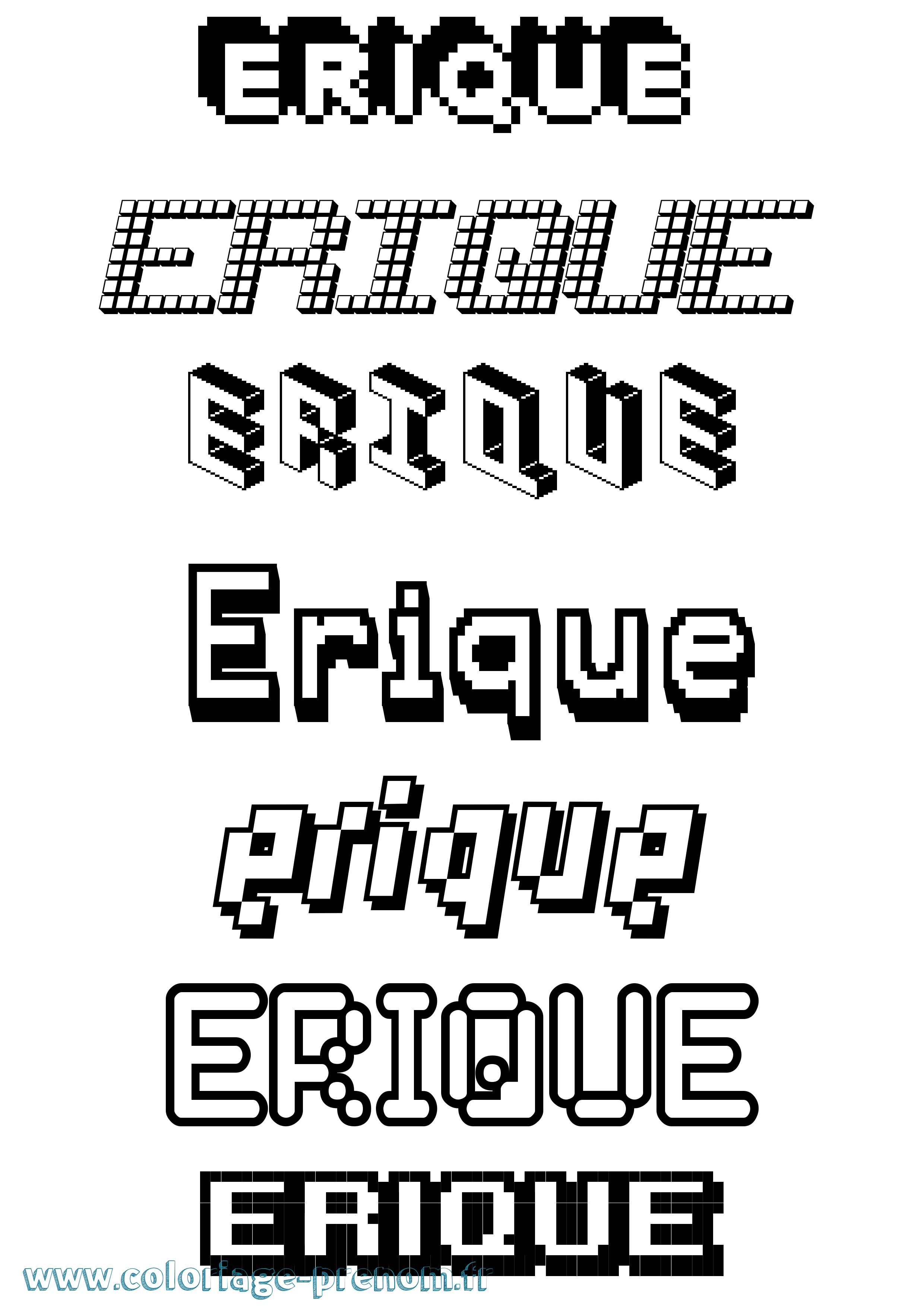 Coloriage Erique Pixel Coloriage prénom Erique Pixel