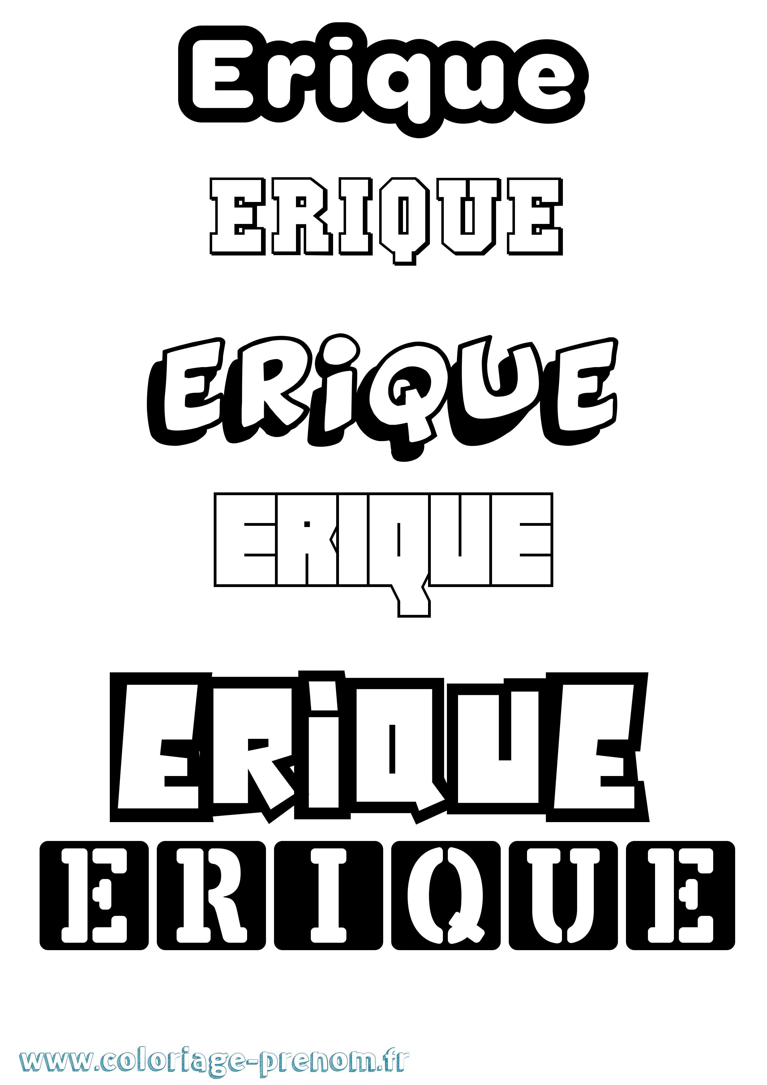 Coloriage Erique Simple Coloriage prénom Erique Simple