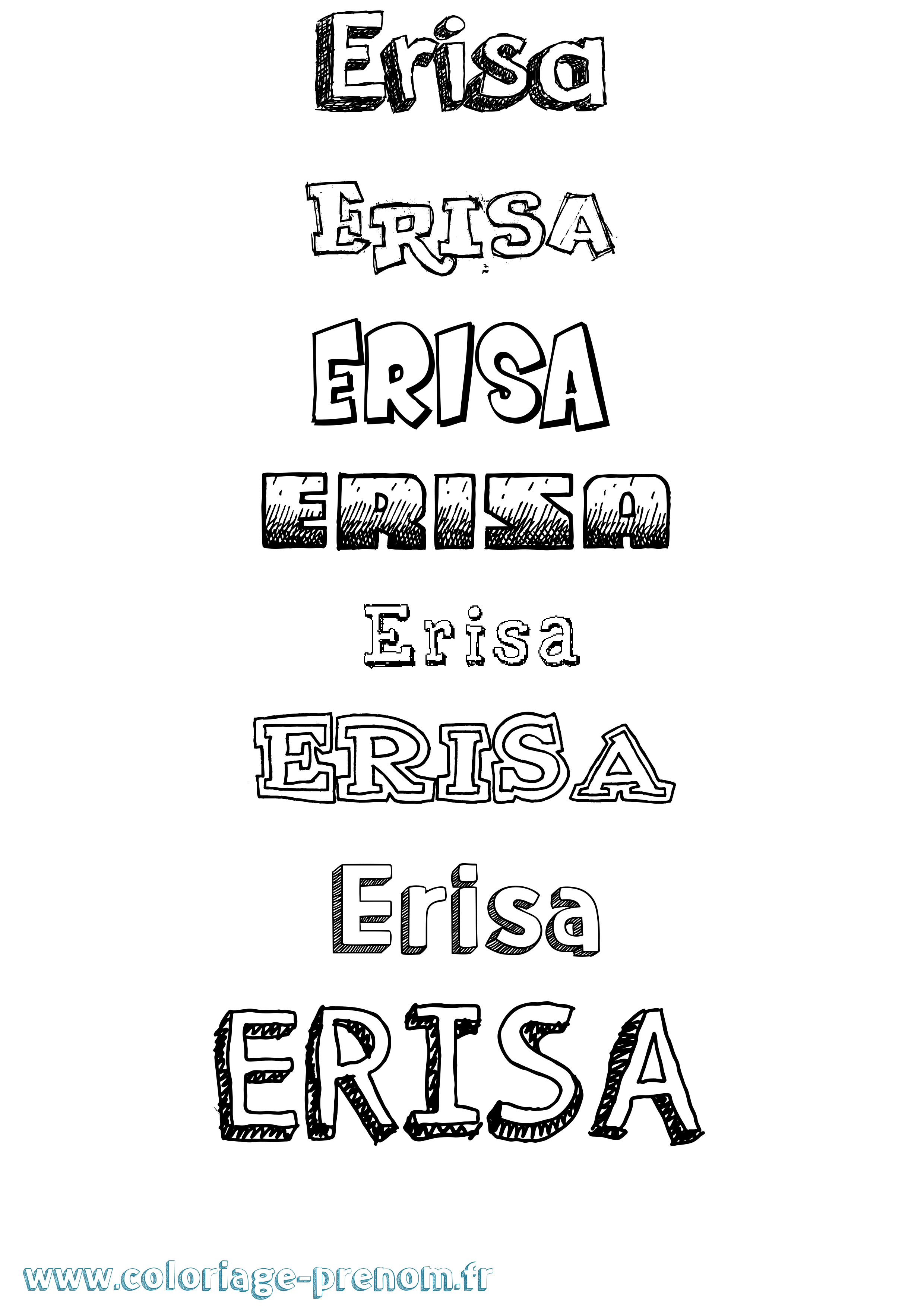 Coloriage Erisa Dessiné Coloriage prénom Erisa Dessiné