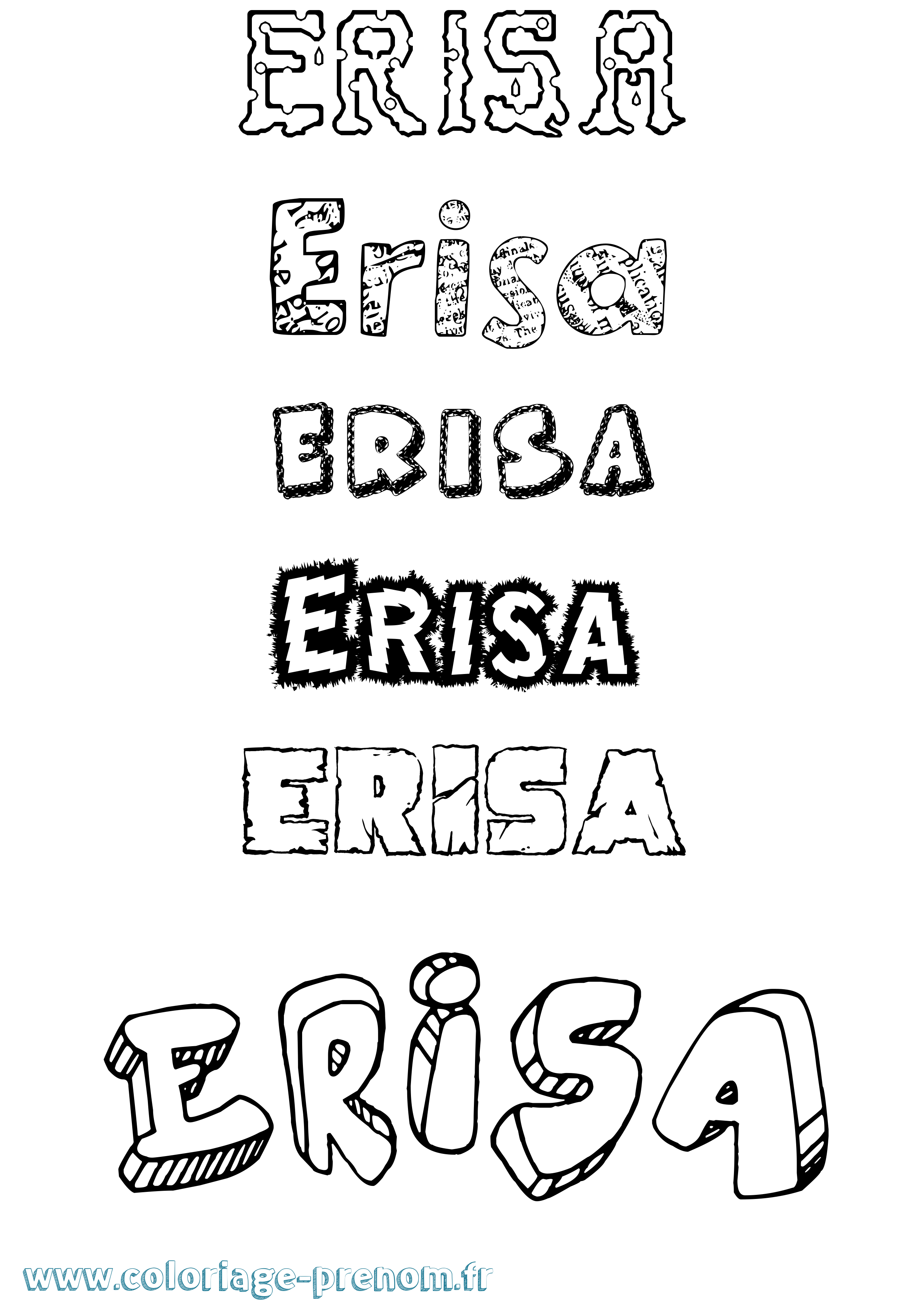 Coloriage Erisa Destructuré Coloriage prénom Erisa Destructuré