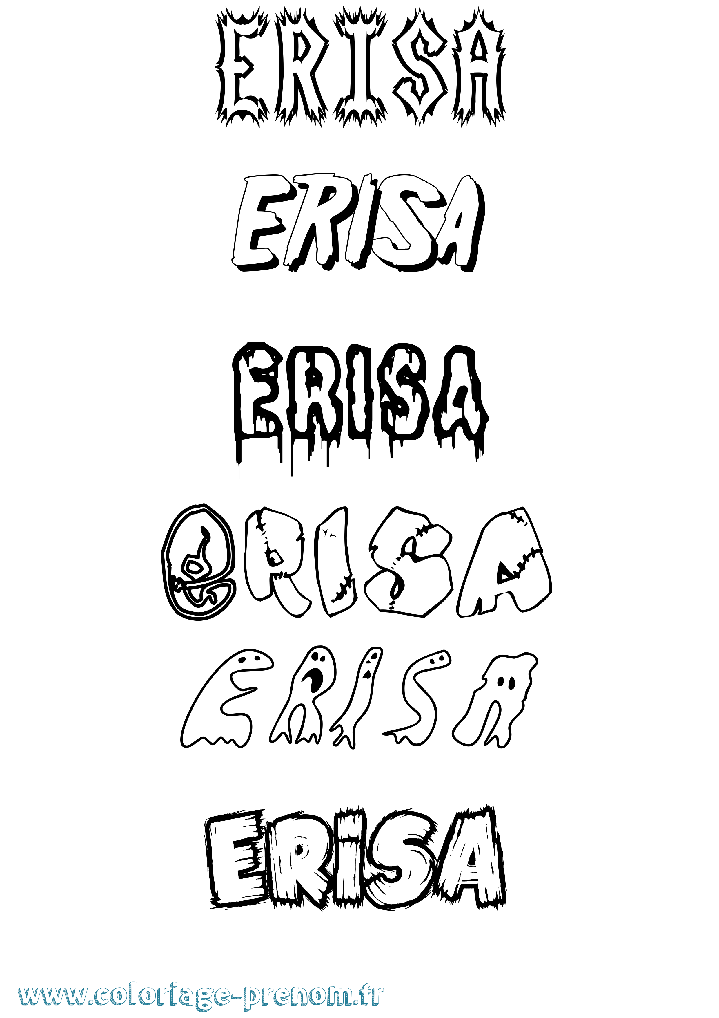 Coloriage Erisa Frisson Coloriage prénom Erisa Frisson