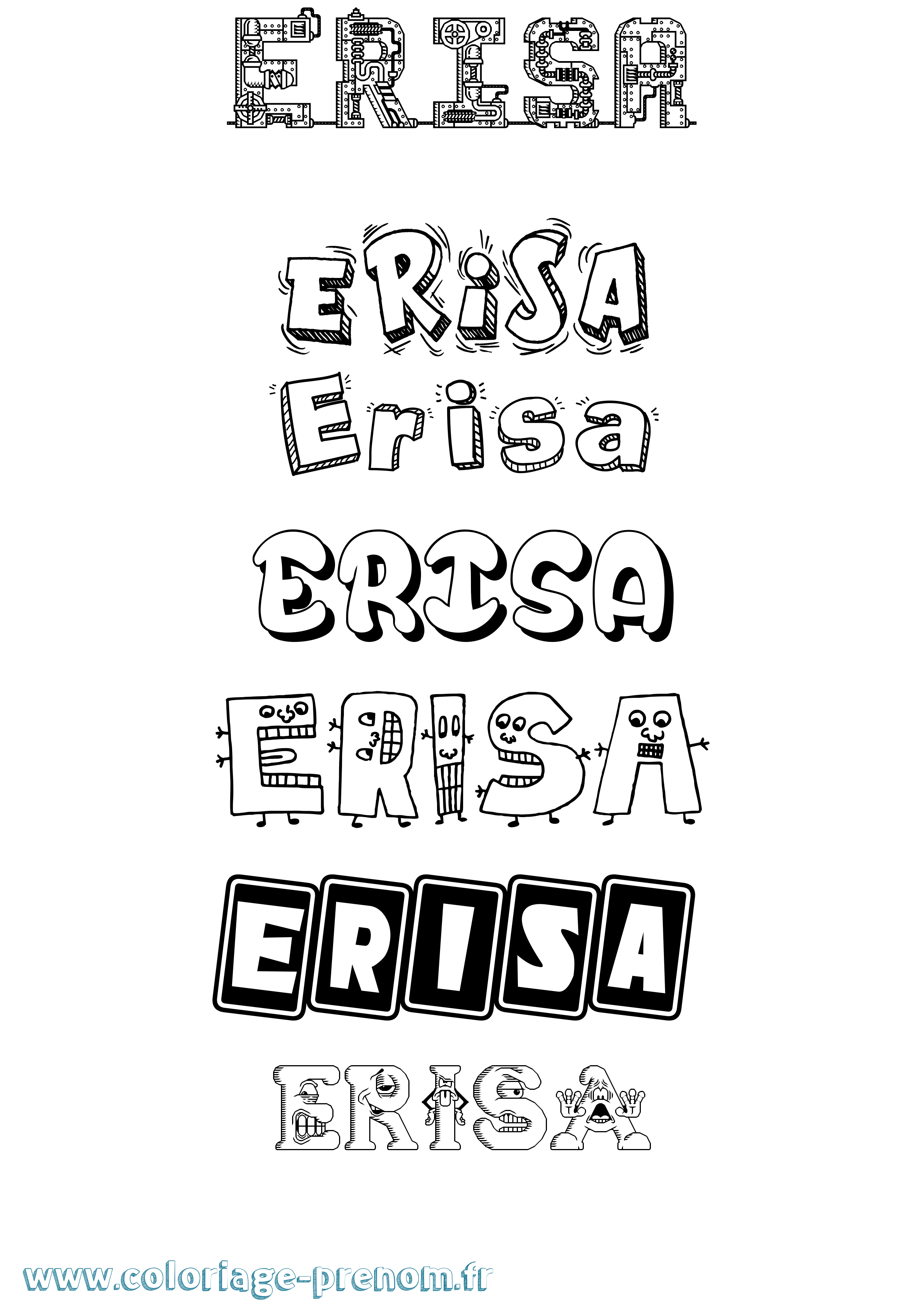 Coloriage Erisa Fun Coloriage prénom Erisa Fun