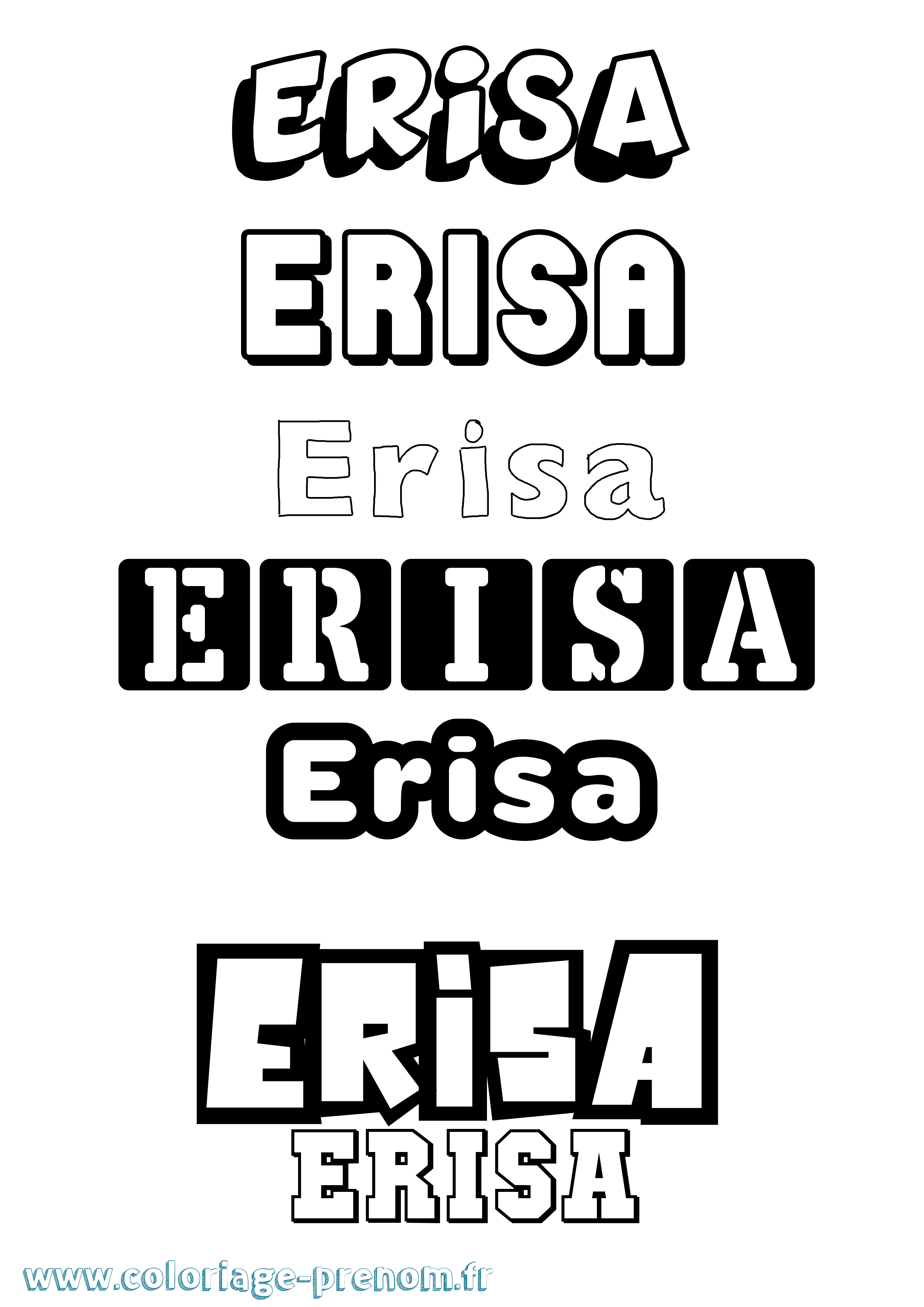 Coloriage Erisa Simple Coloriage prénom Erisa Simple