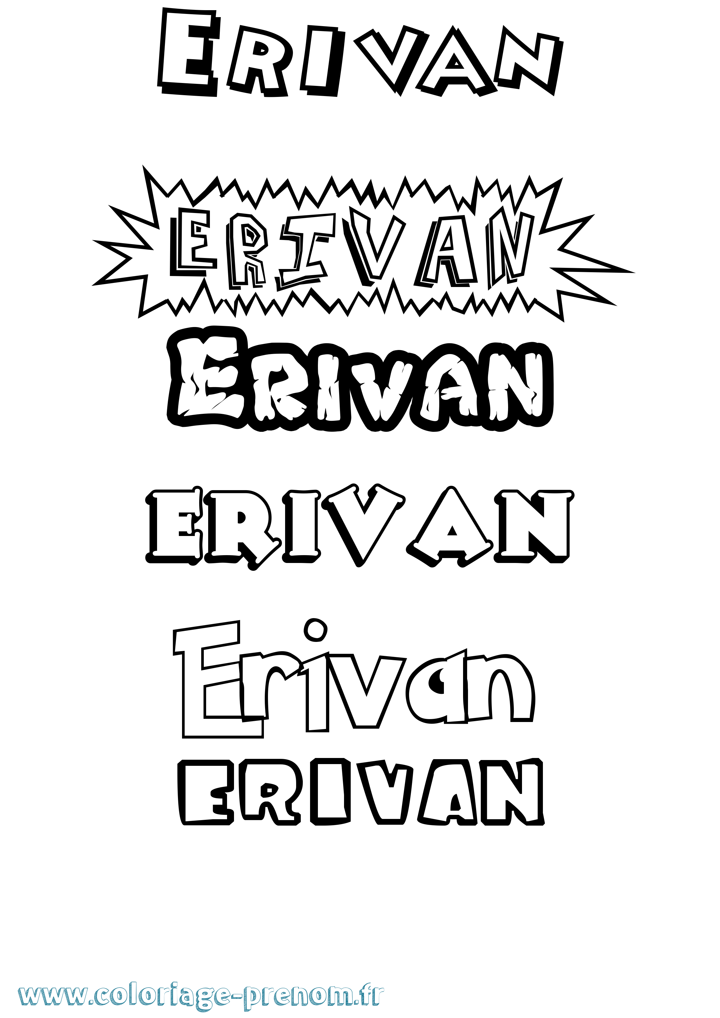 Coloriage Erivan Dessin Animé Coloriage prénom Erivan Dessin Animé