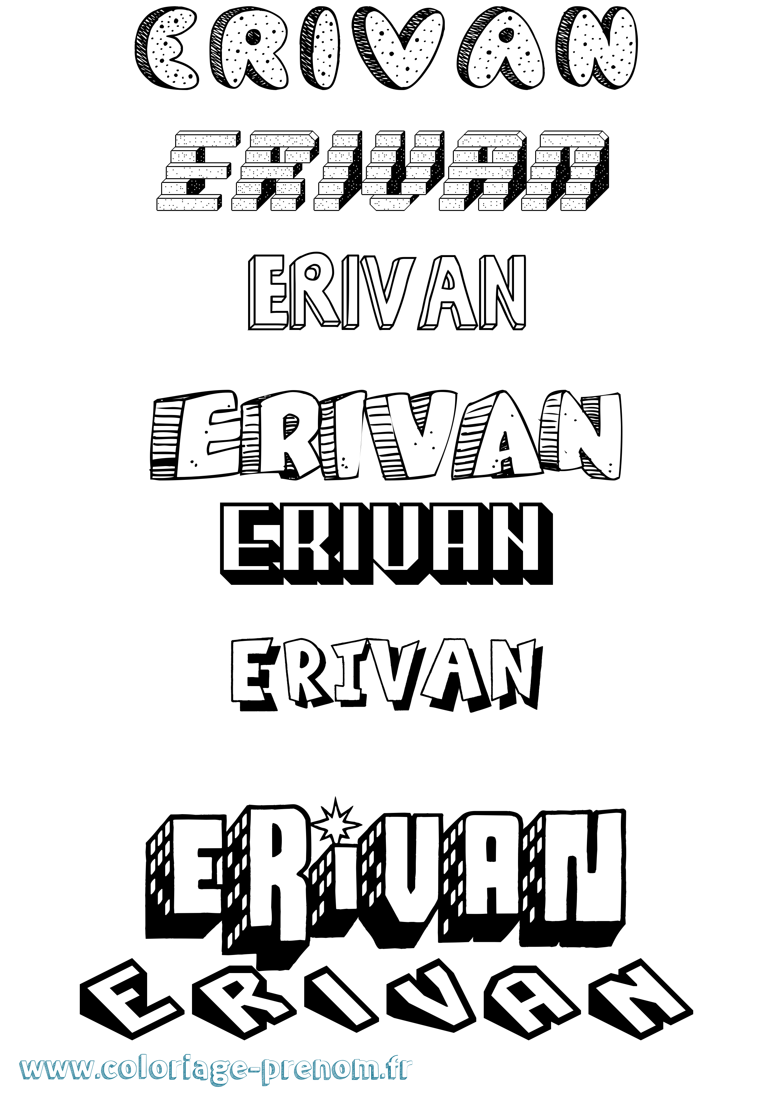 Coloriage Erivan Effet 3D Coloriage prénom Erivan Effet 3D