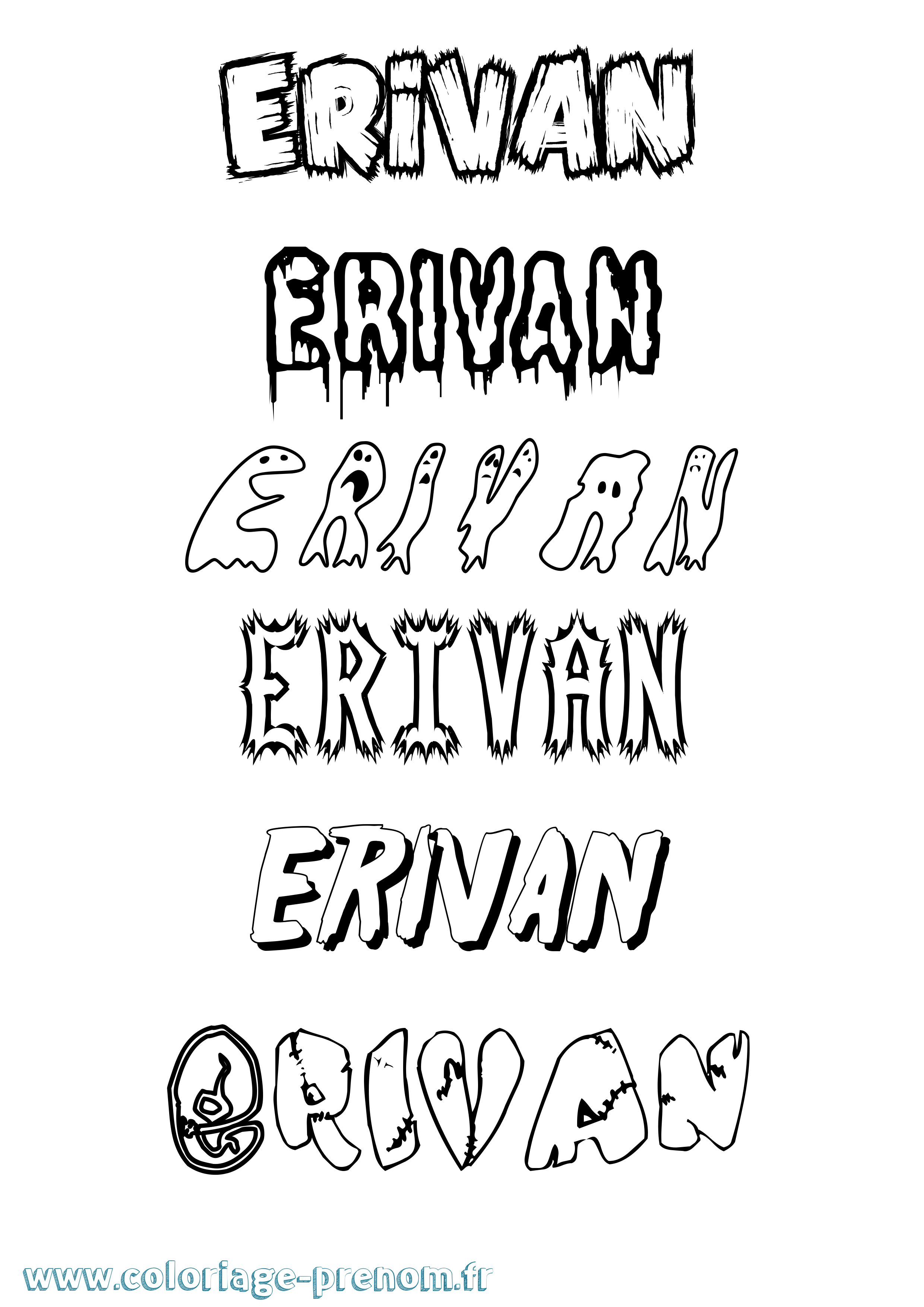 Coloriage Erivan Frisson Coloriage prénom Erivan Frisson