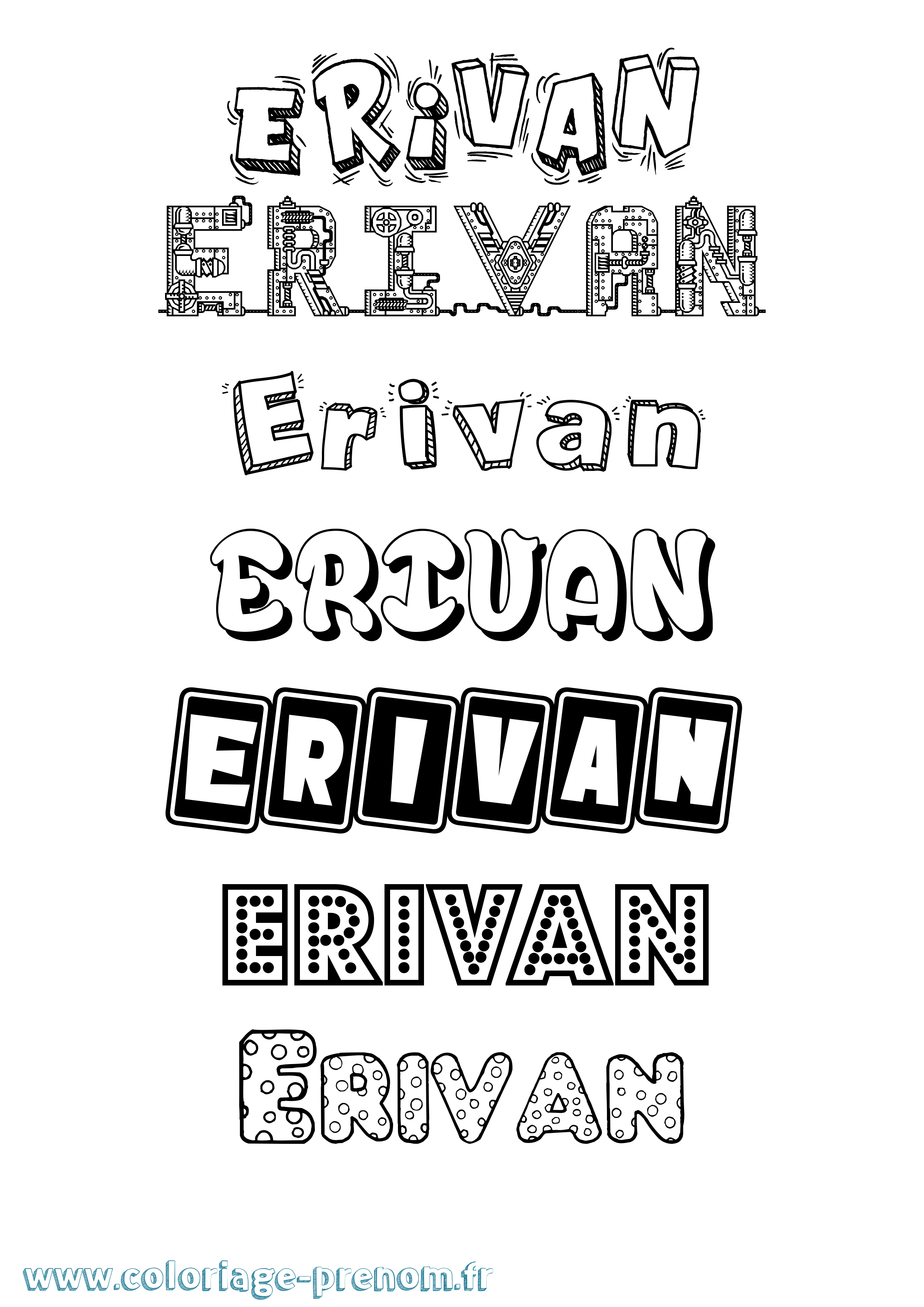 Coloriage Erivan Fun Coloriage prénom Erivan Fun