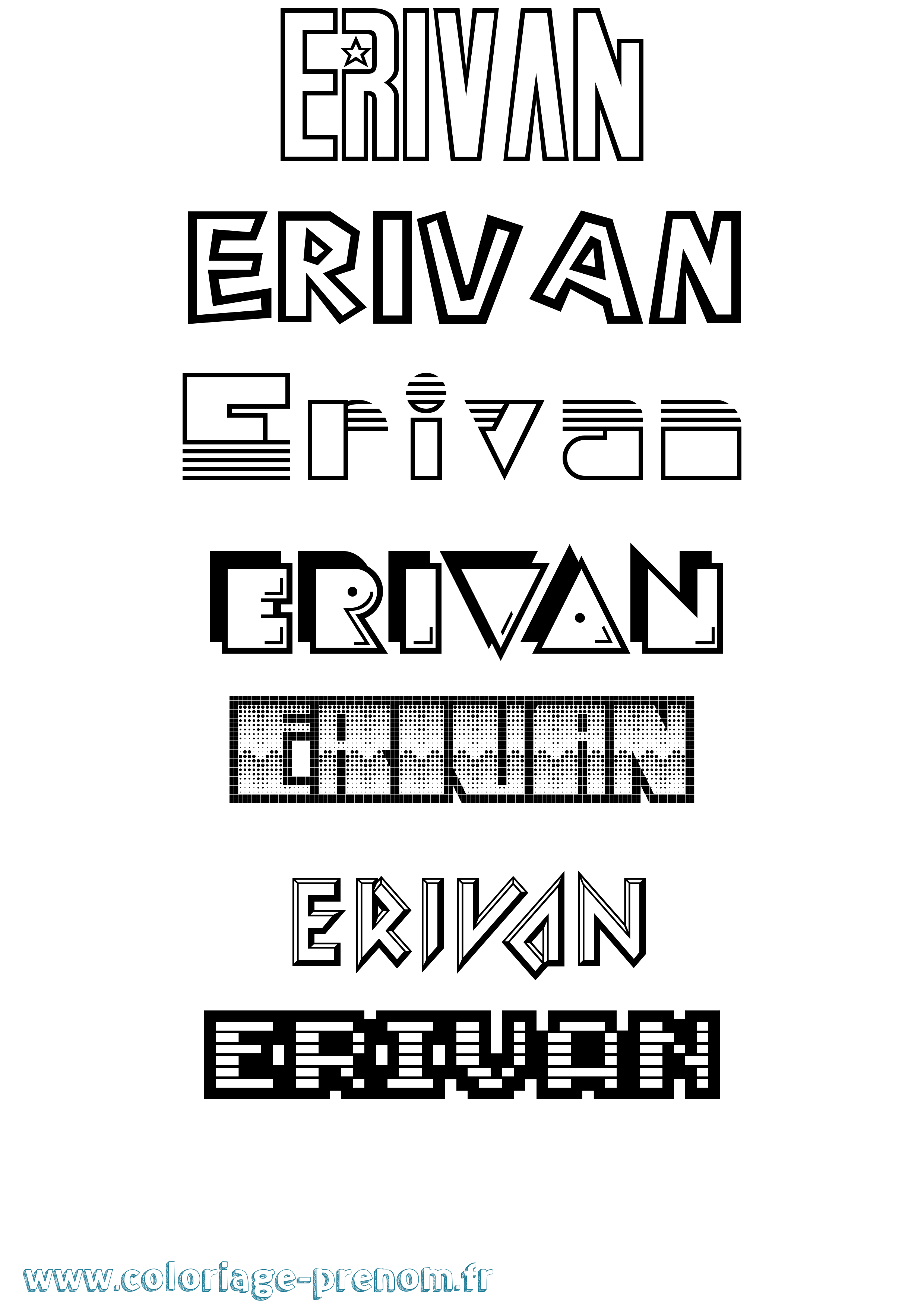 Coloriage Erivan Jeux Vidéos Coloriage prénom Erivan Jeux Vidéos