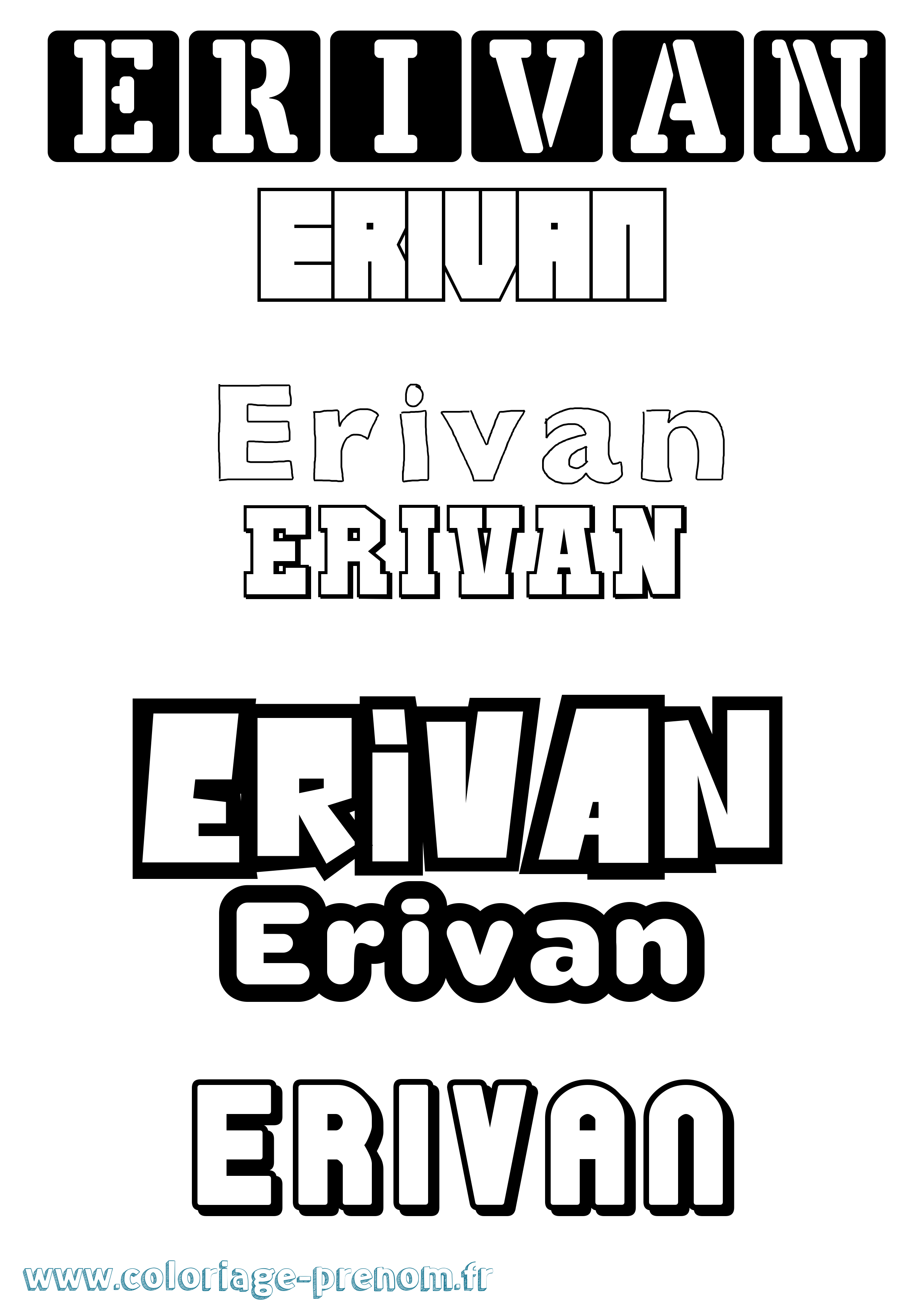 Coloriage Erivan Simple Coloriage prénom Erivan Simple