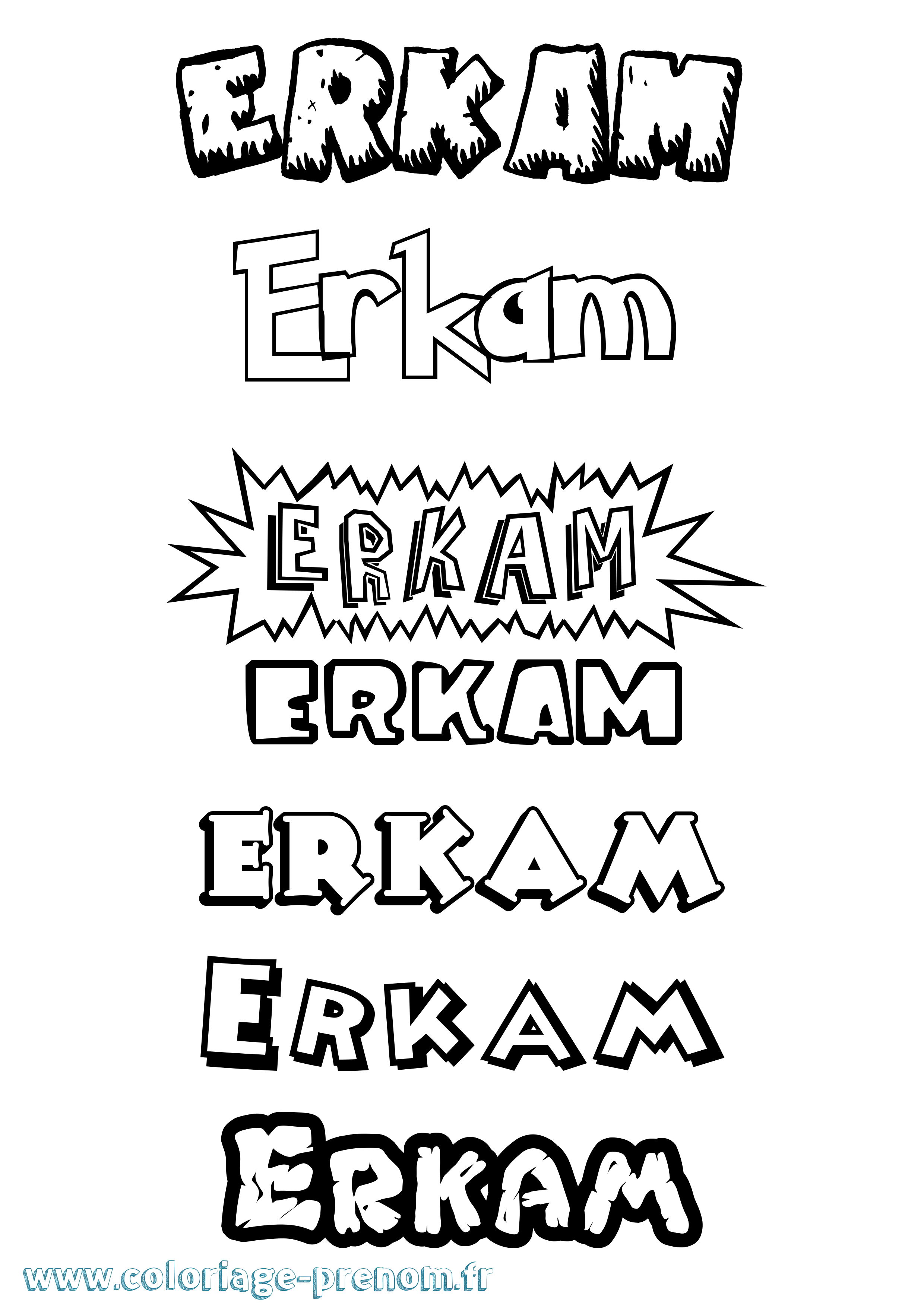 Coloriage Erkam Dessin Animé Coloriage prénom Erkam Dessin Animé
