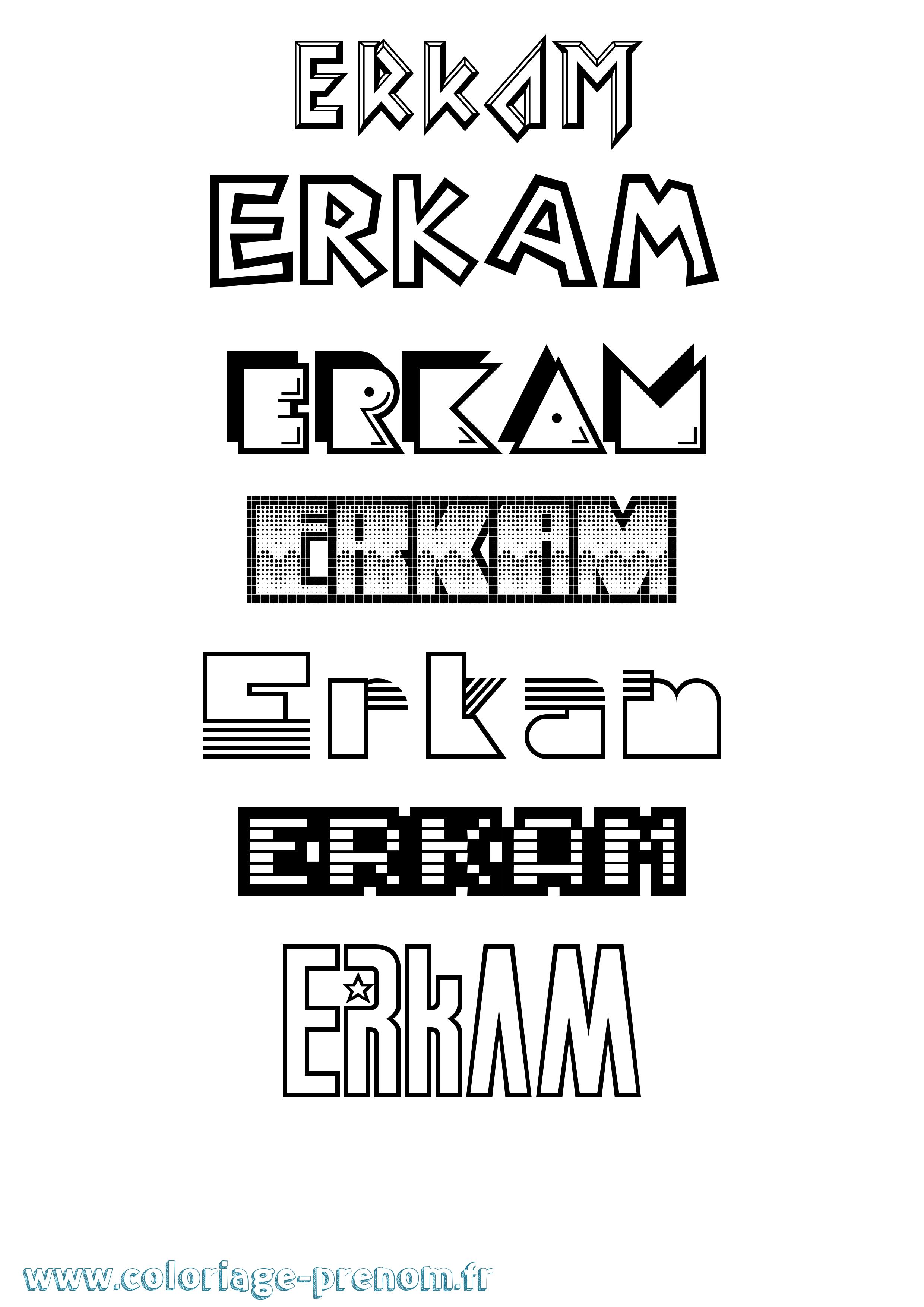 Coloriage Erkam Jeux Vidéos Coloriage prénom Erkam Jeux Vidéos