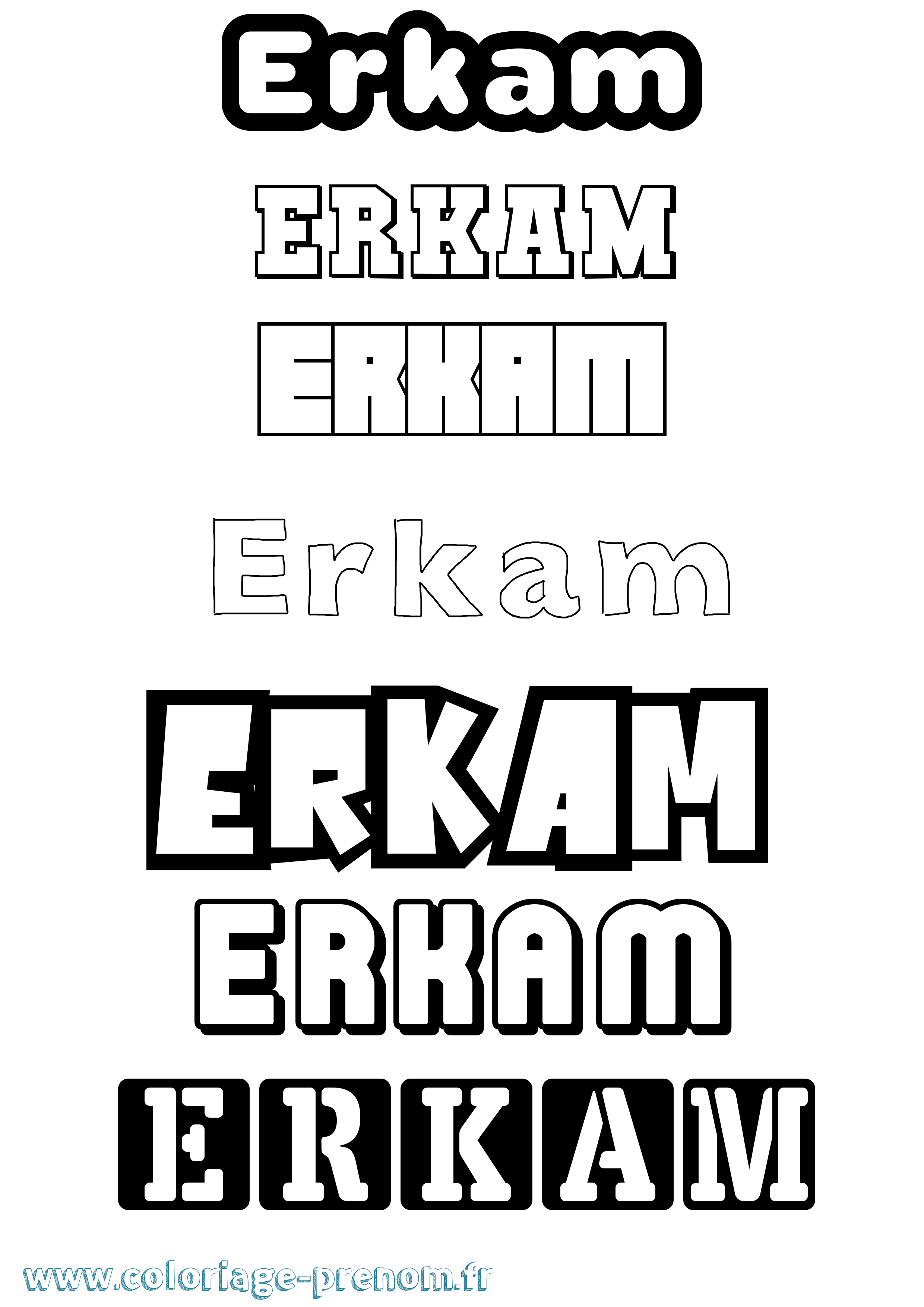 Coloriage Erkam Simple Coloriage prénom Erkam Simple