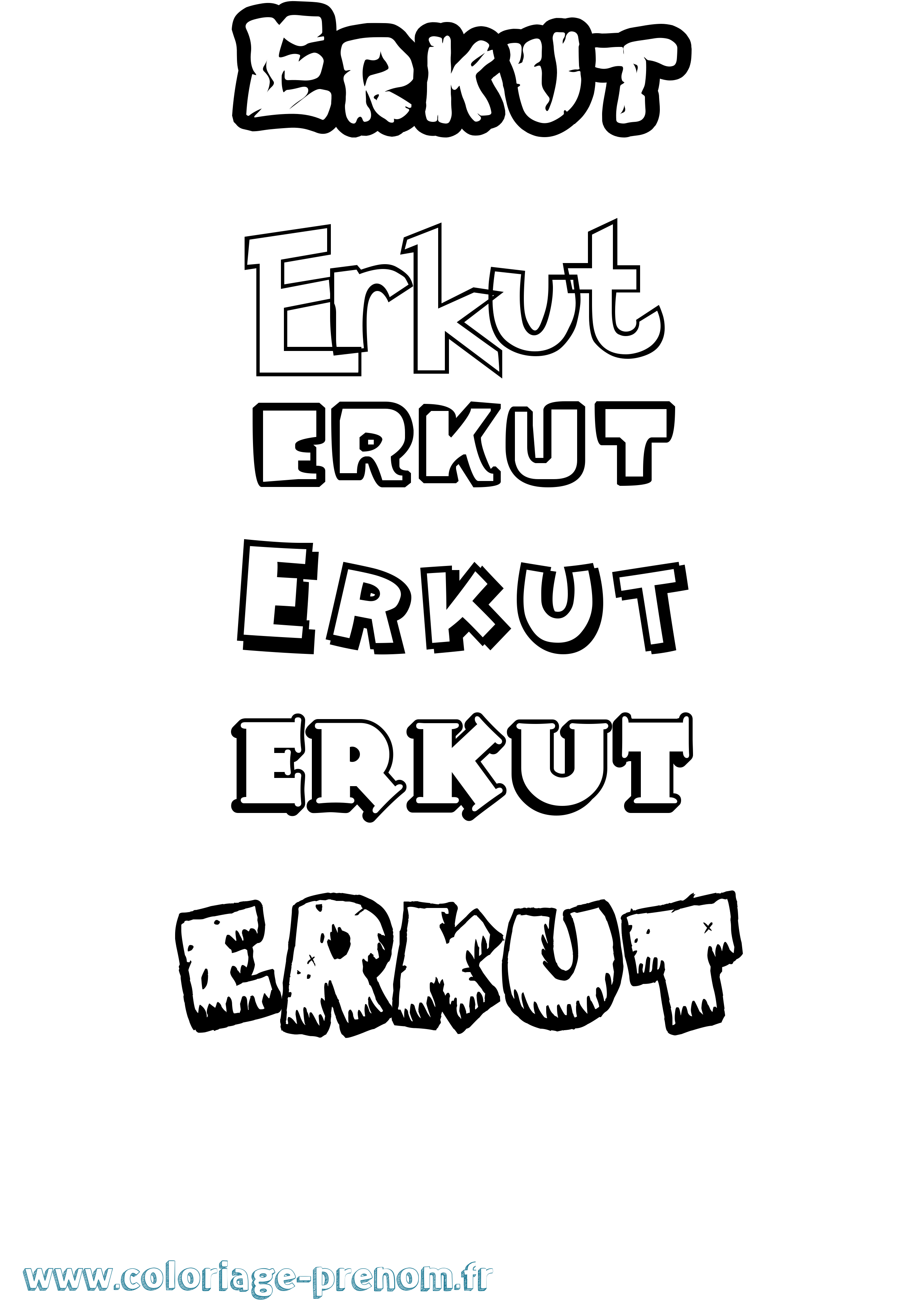 Coloriage Erkut Dessin Animé Coloriage prénom Erkut Dessin Animé