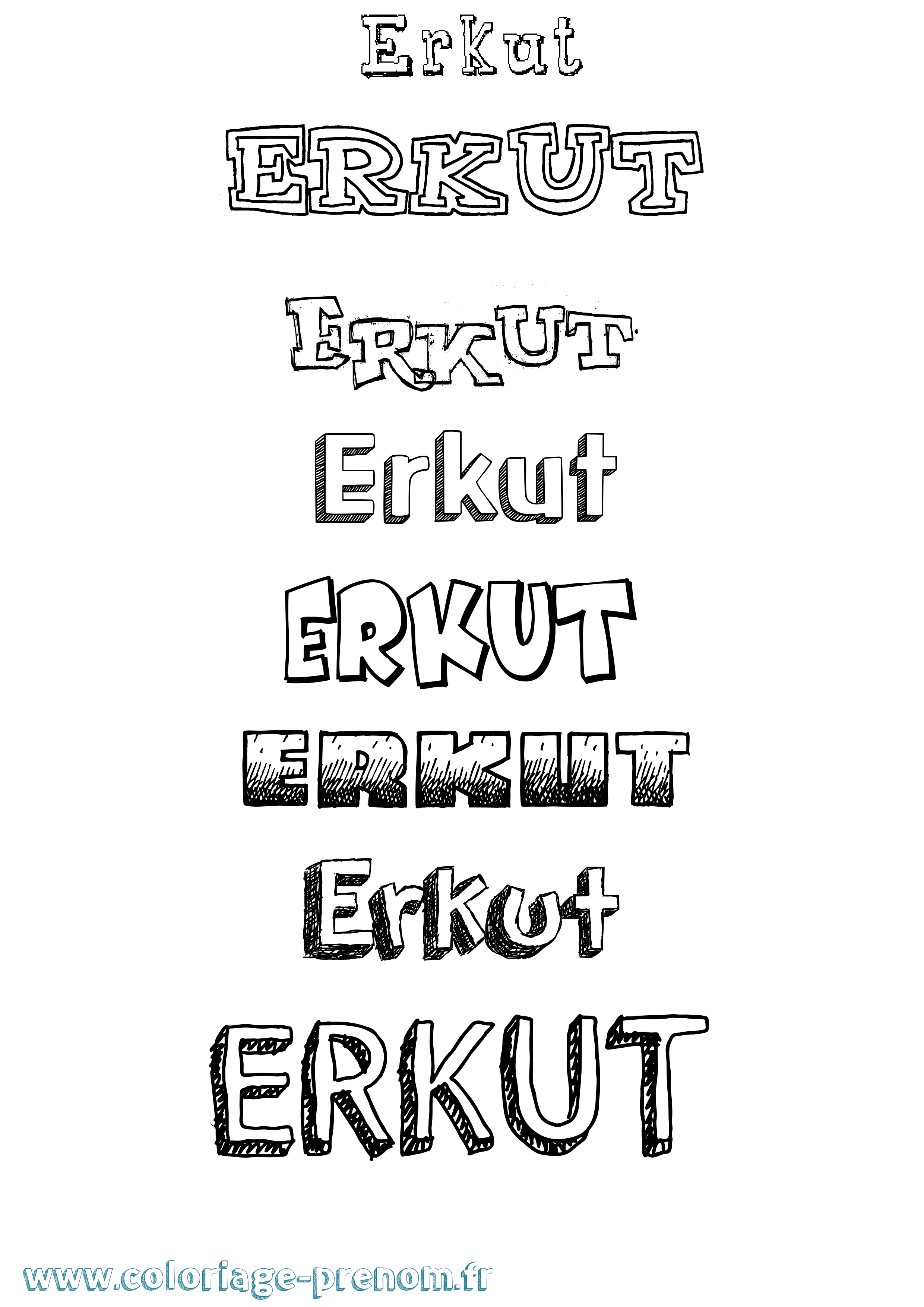 Coloriage Erkut Dessiné Coloriage prénom Erkut Dessiné