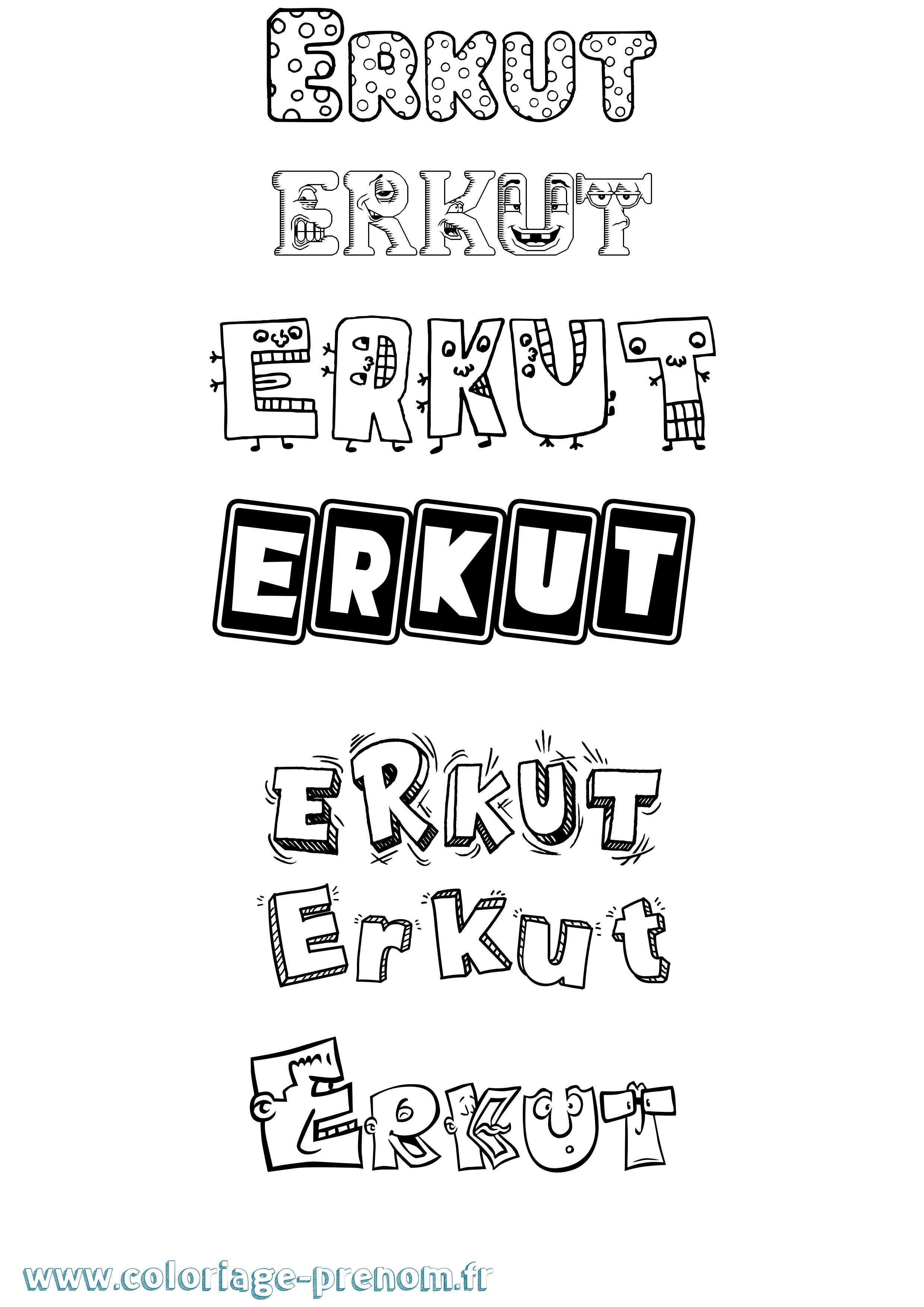 Coloriage Erkut Fun Coloriage prénom Erkut Fun