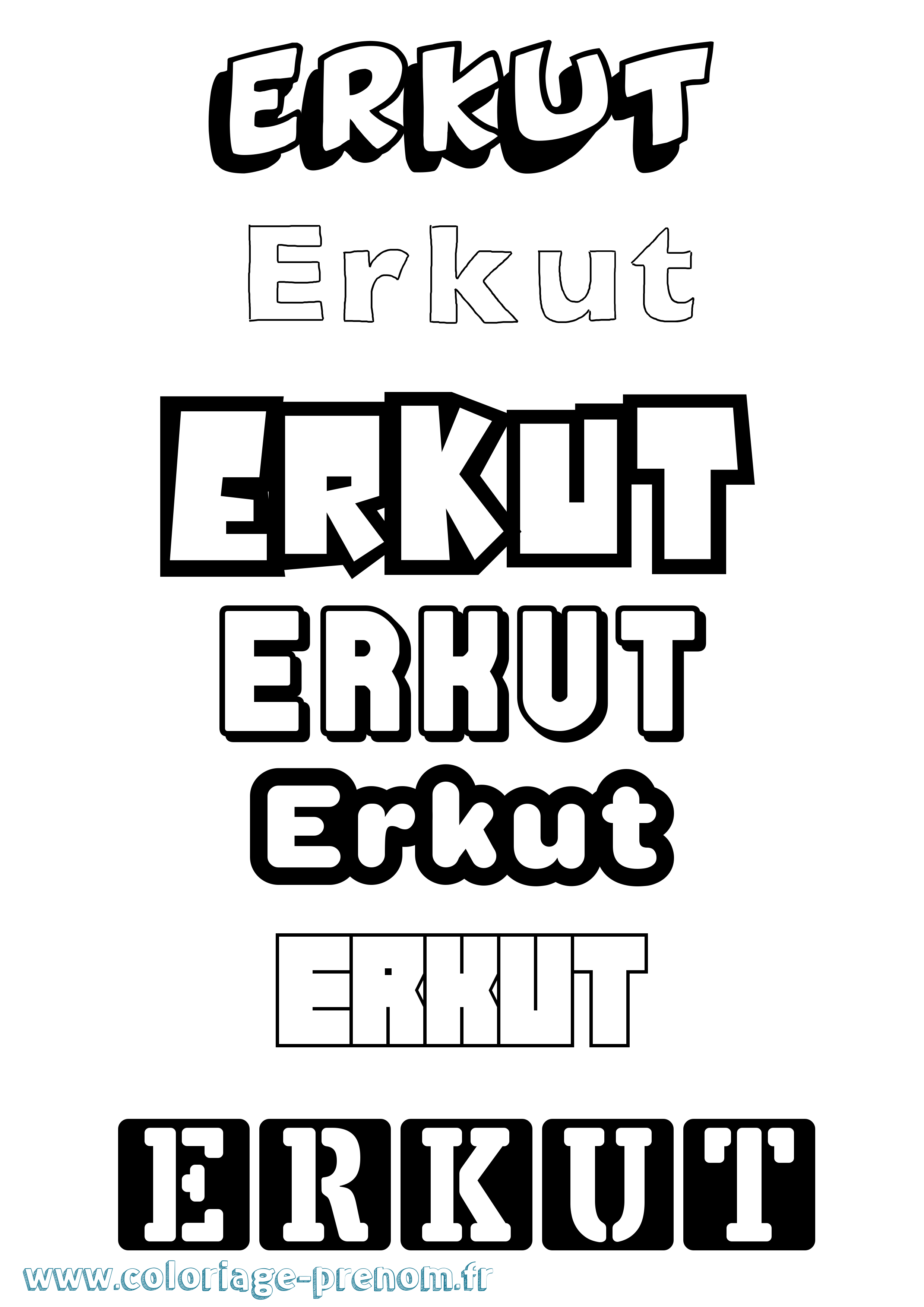 Coloriage Erkut Simple Coloriage prénom Erkut Simple