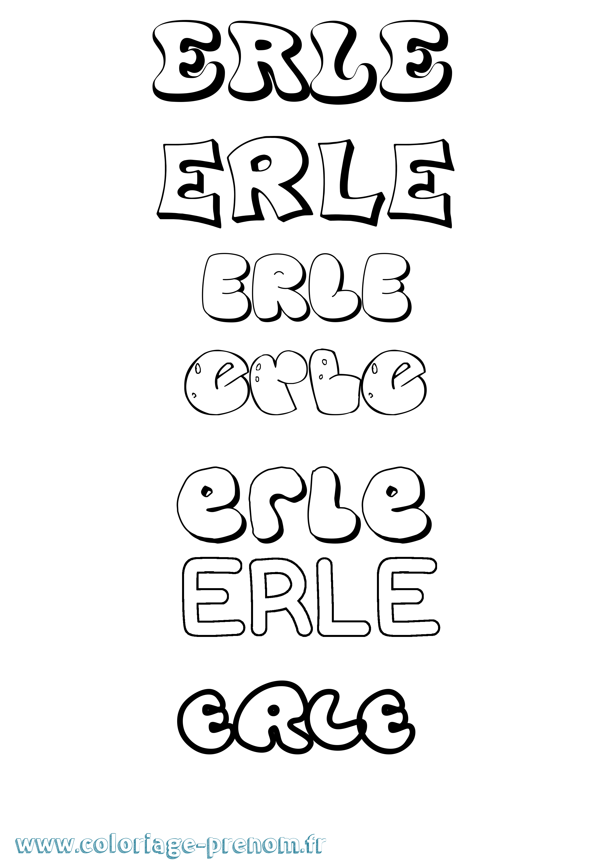 Coloriage Erle Bubble Coloriage prénom Erle Bubble