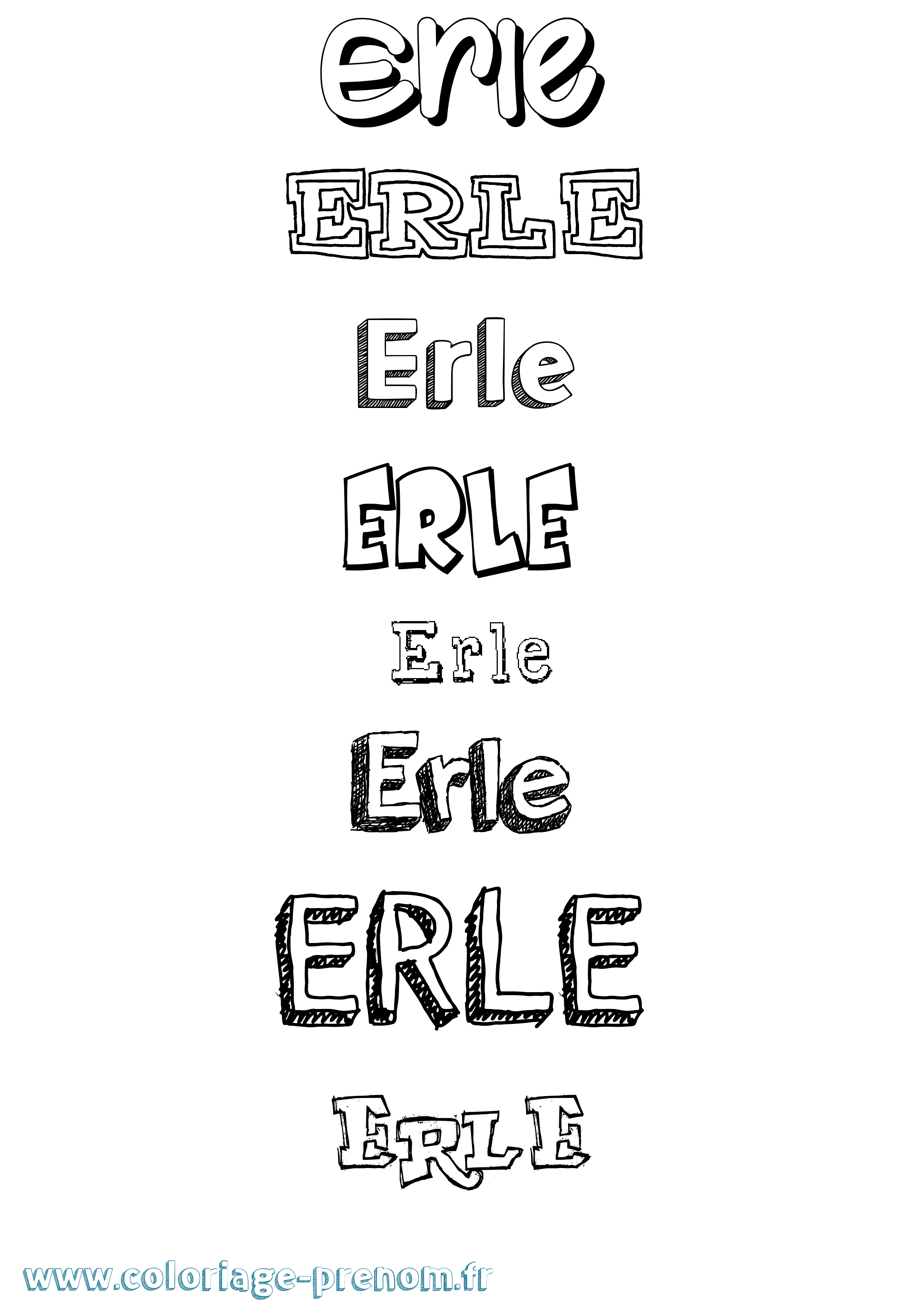 Coloriage Erle Dessiné Coloriage prénom Erle Dessiné