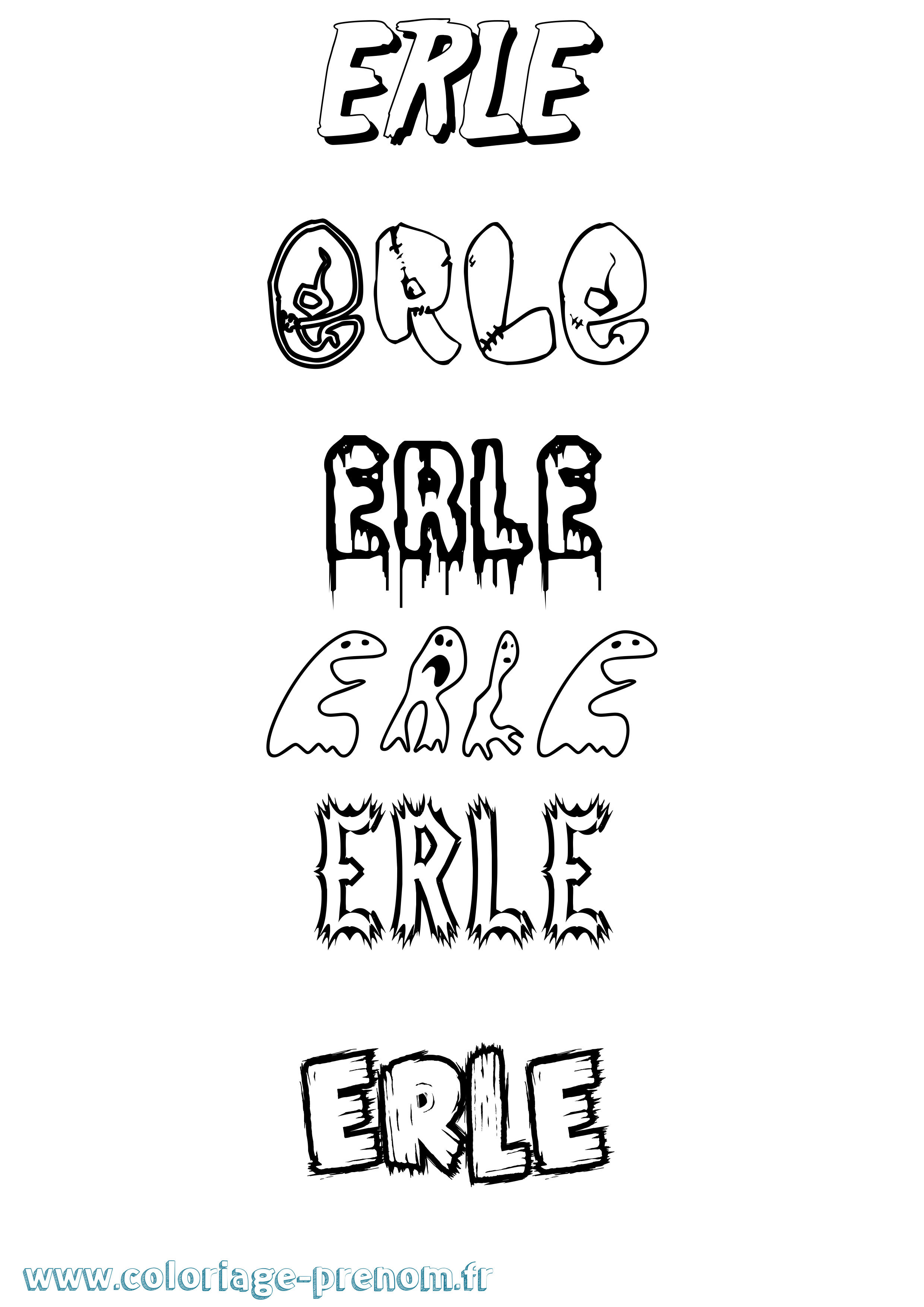 Coloriage Erle Frisson Coloriage prénom Erle Frisson
