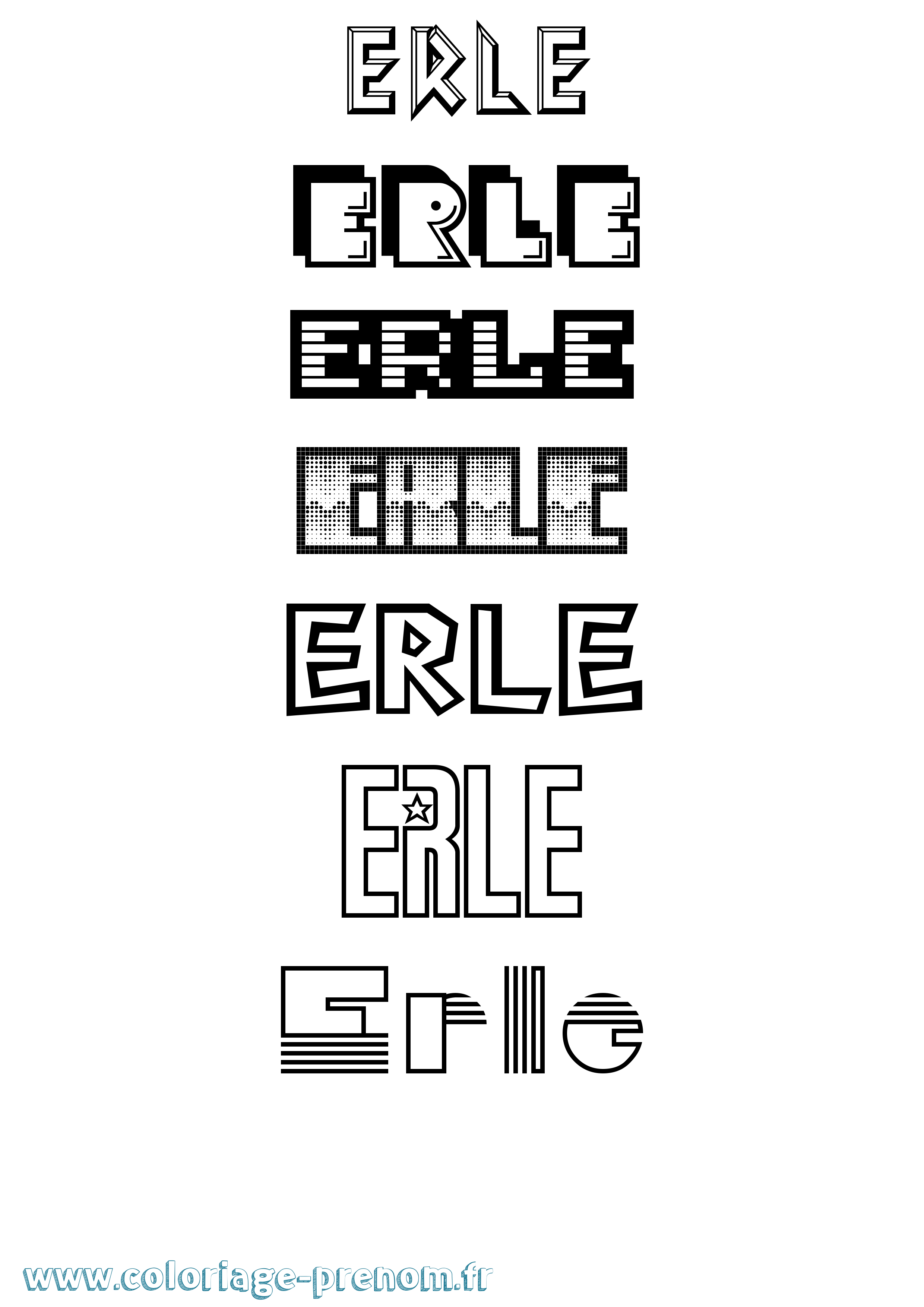 Coloriage Erle Jeux Vidéos Coloriage prénom Erle Jeux Vidéos