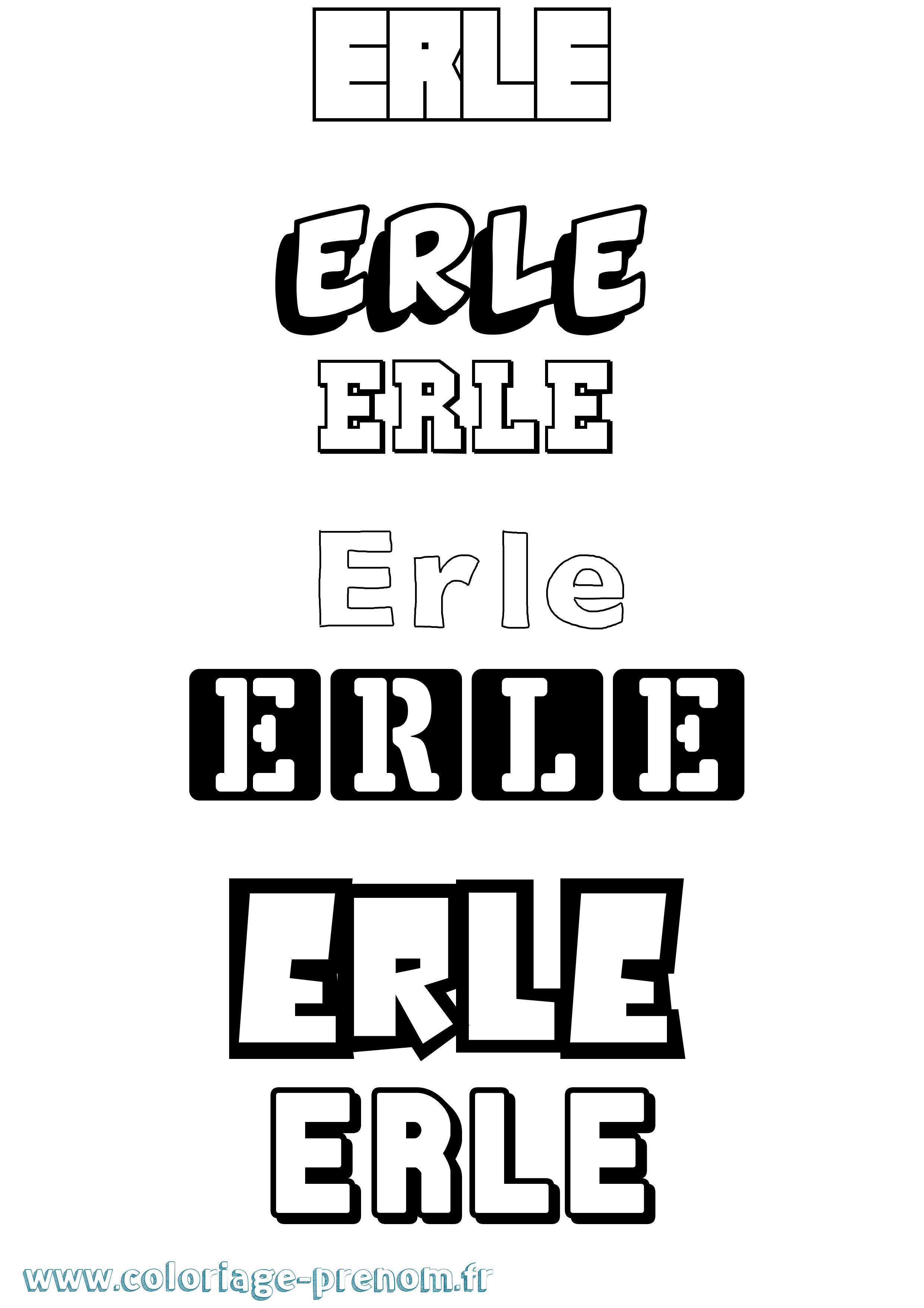 Coloriage Erle Simple Coloriage prénom Erle Simple