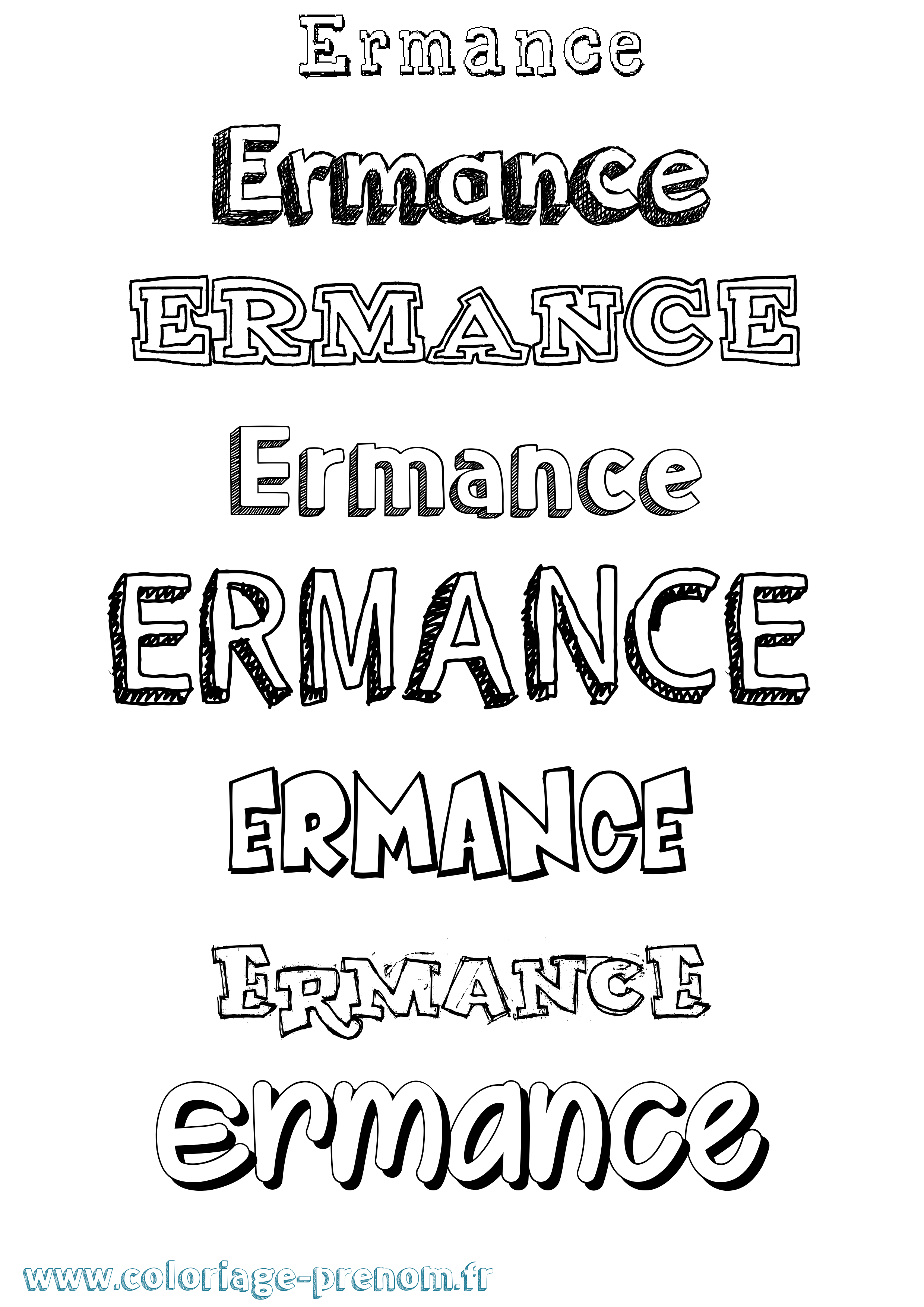 Coloriage Ermance Dessiné Coloriage prénom Ermance Dessiné